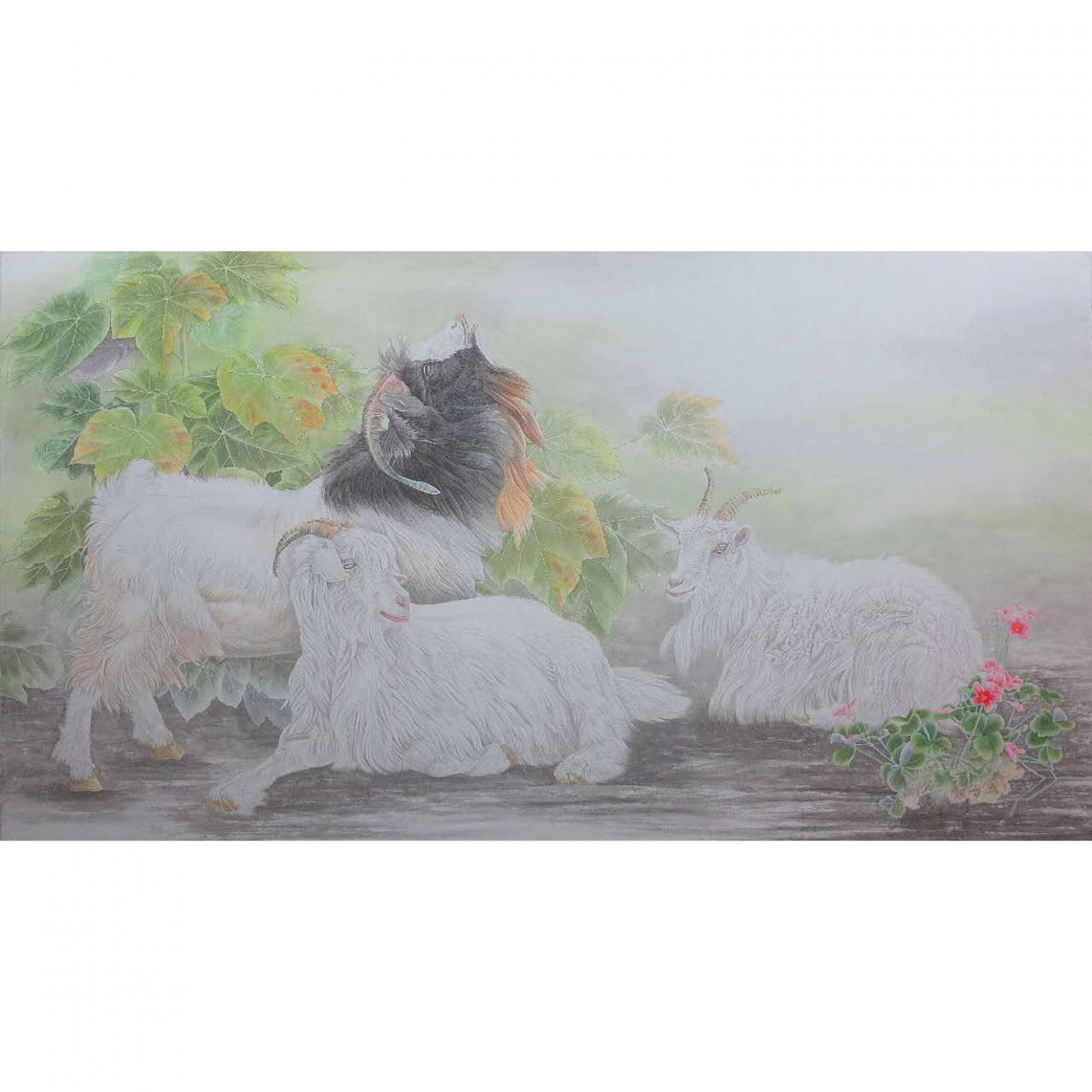 傅饶国画作品《【丕极泰来】作者傅饶》