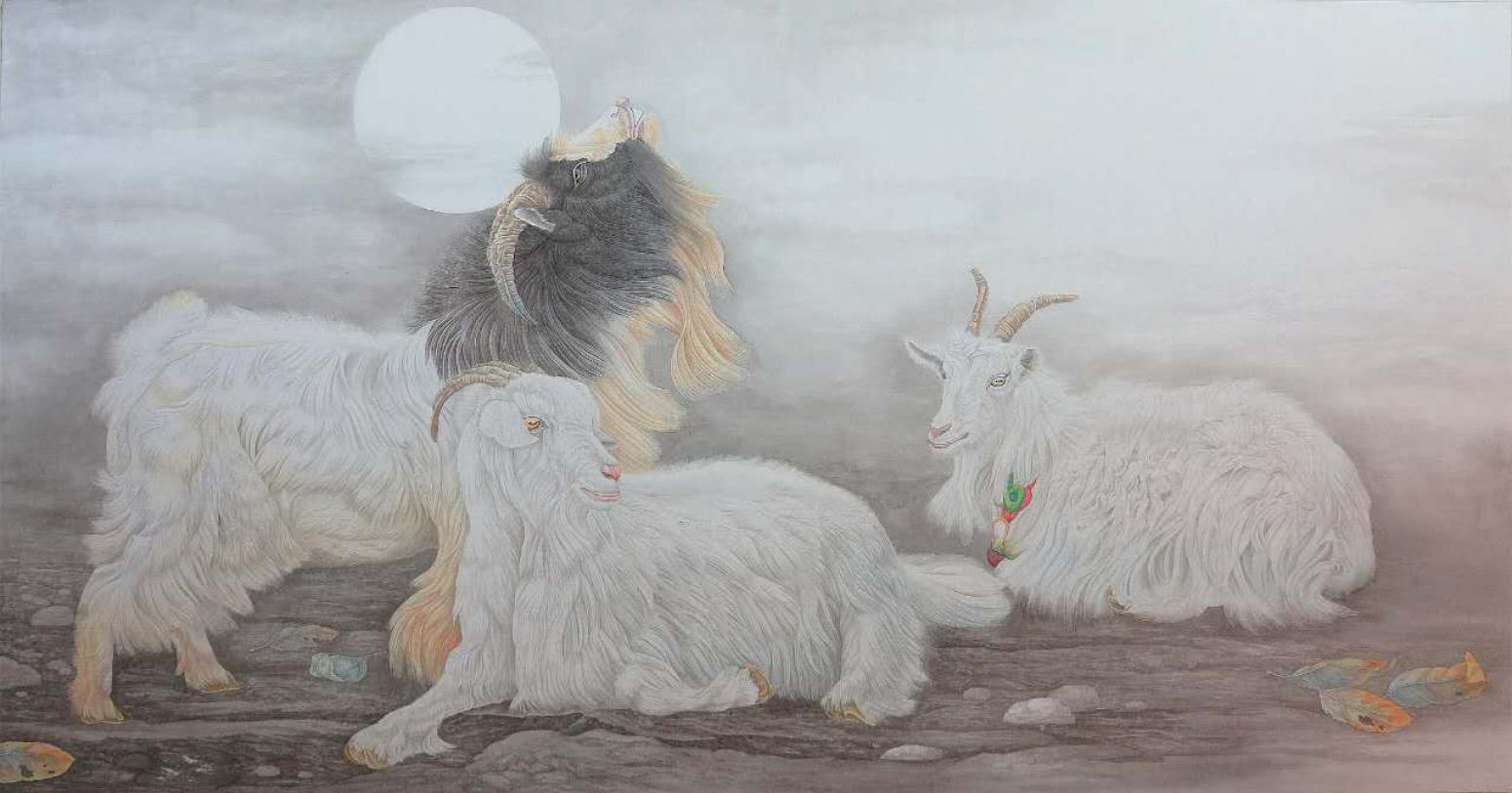 傅饶国画作品《【与世无争】作者傅饶》【图0】