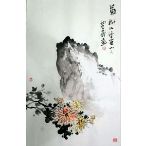 覃莽国画作品《【菊】作者覃莽》价格4800.00元