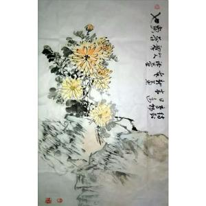 覃莽国画作品《【当菊】作者覃莽》价格4800.00元
