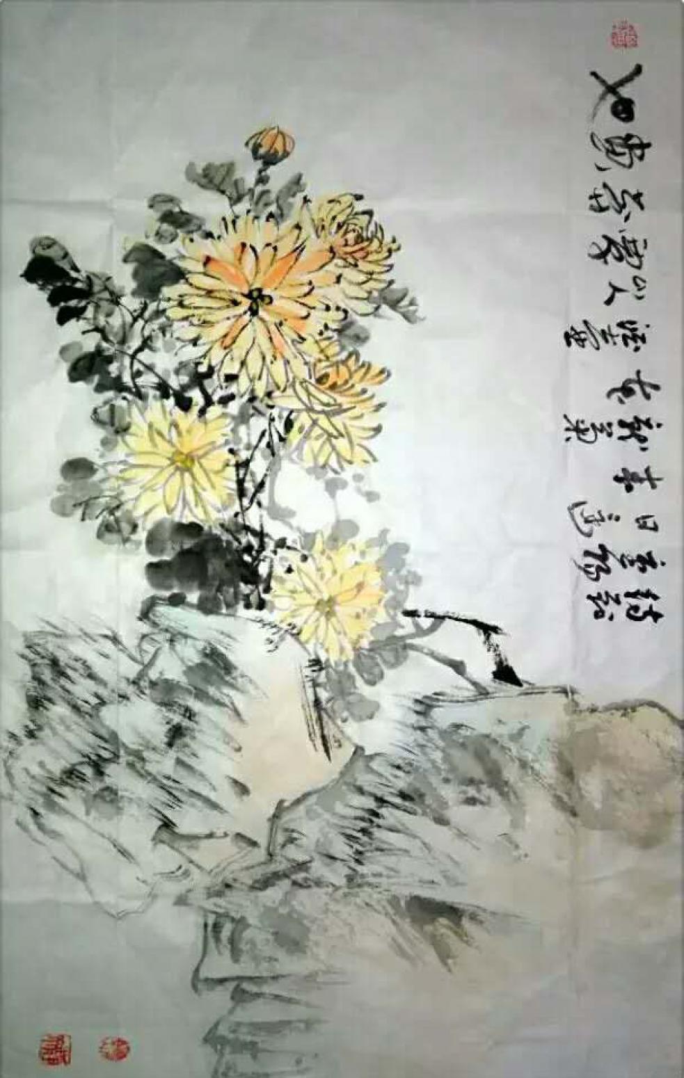 覃莽国画作品《【当菊】作者覃莽》【图0】