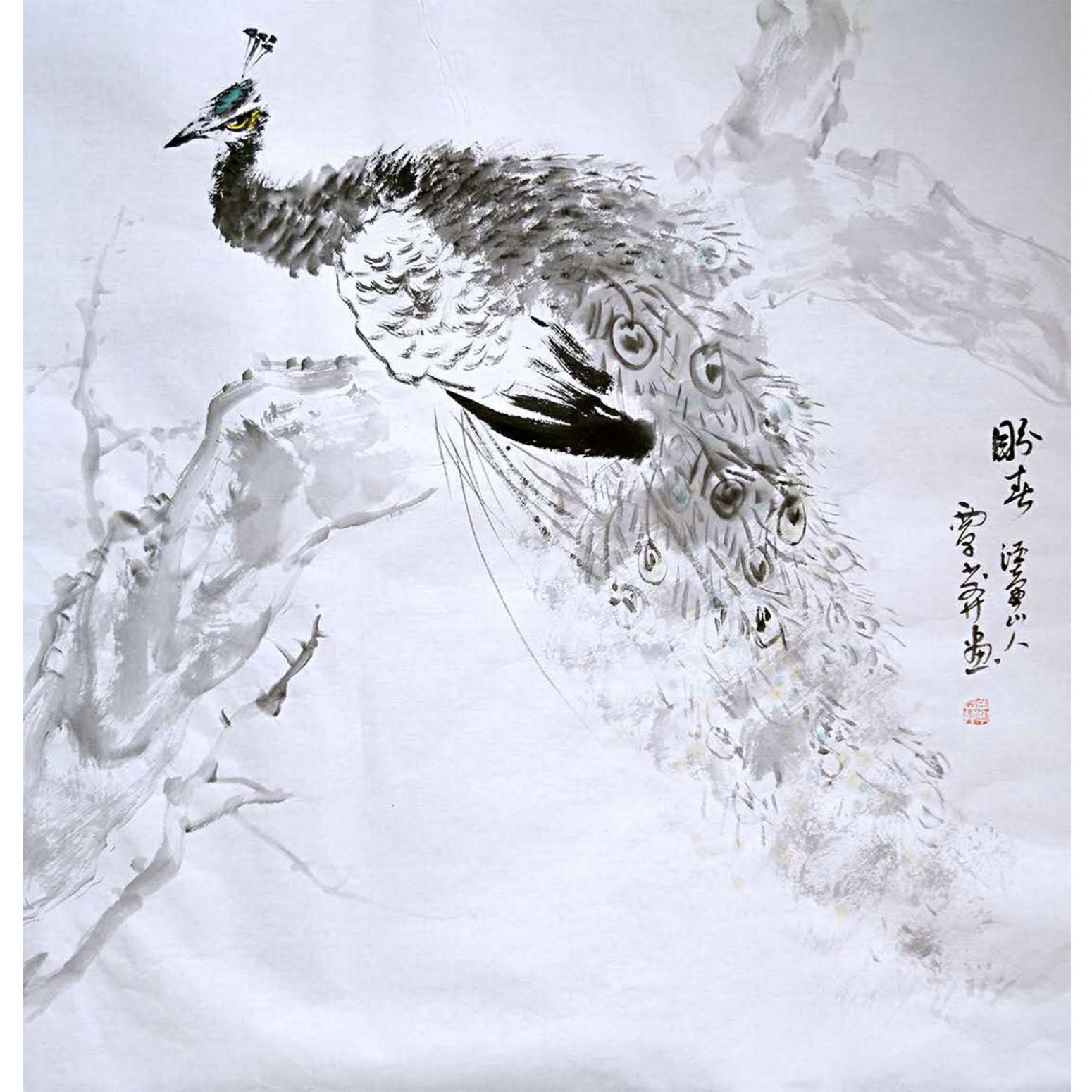 覃莽国画作品《【盼】作者覃莽》