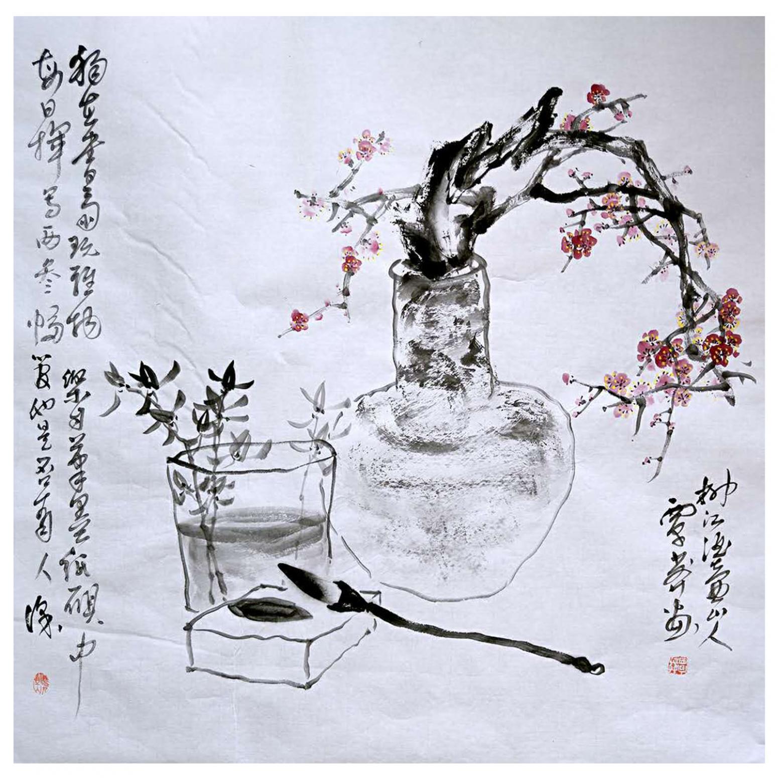 覃莽国画作品《【雅致】作者覃莽》