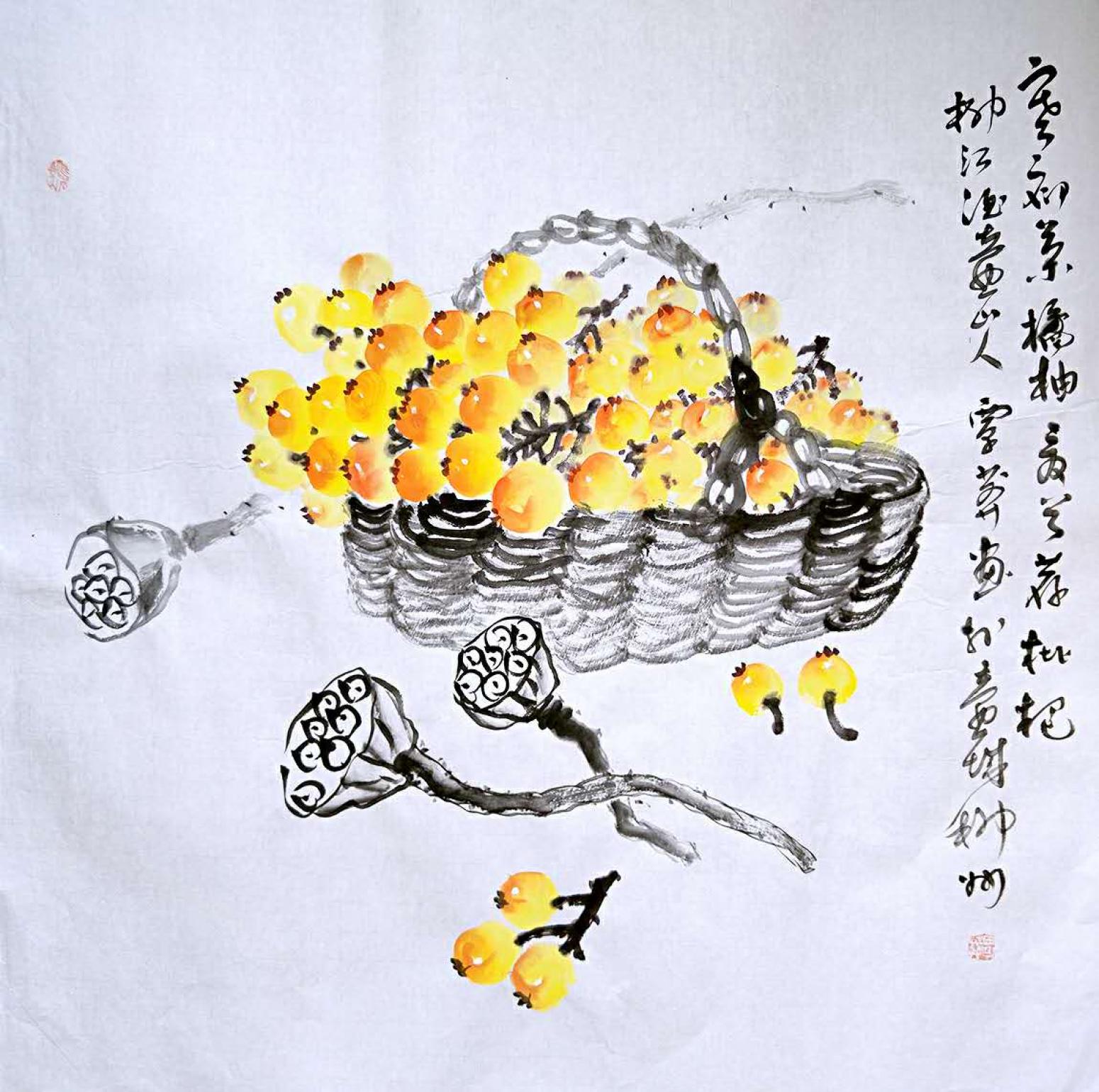 覃莽国画作品《【果香满溢】作者覃莽》【图0】