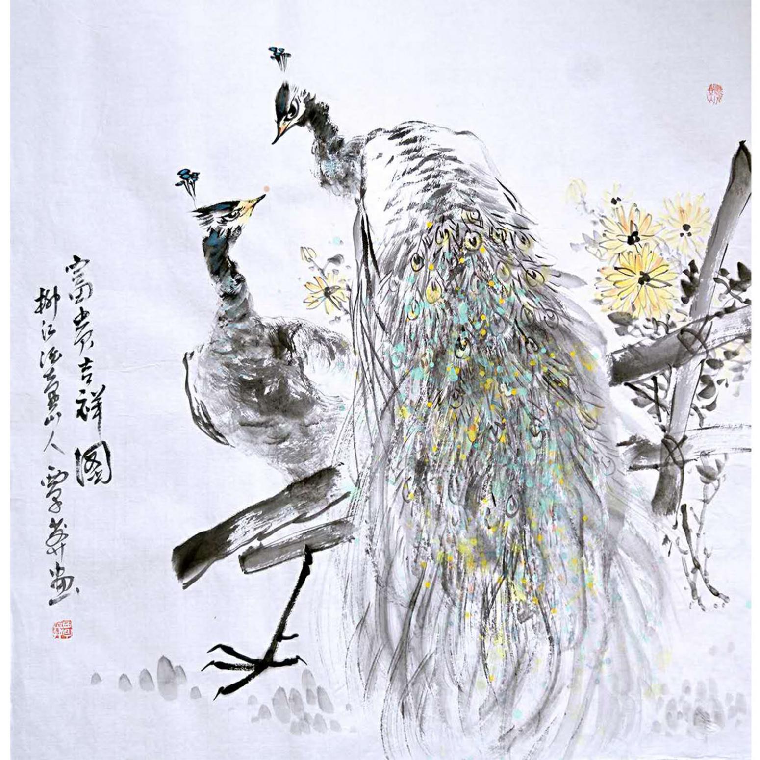 覃莽国画作品《【富贵吉祥图】作者覃莽》