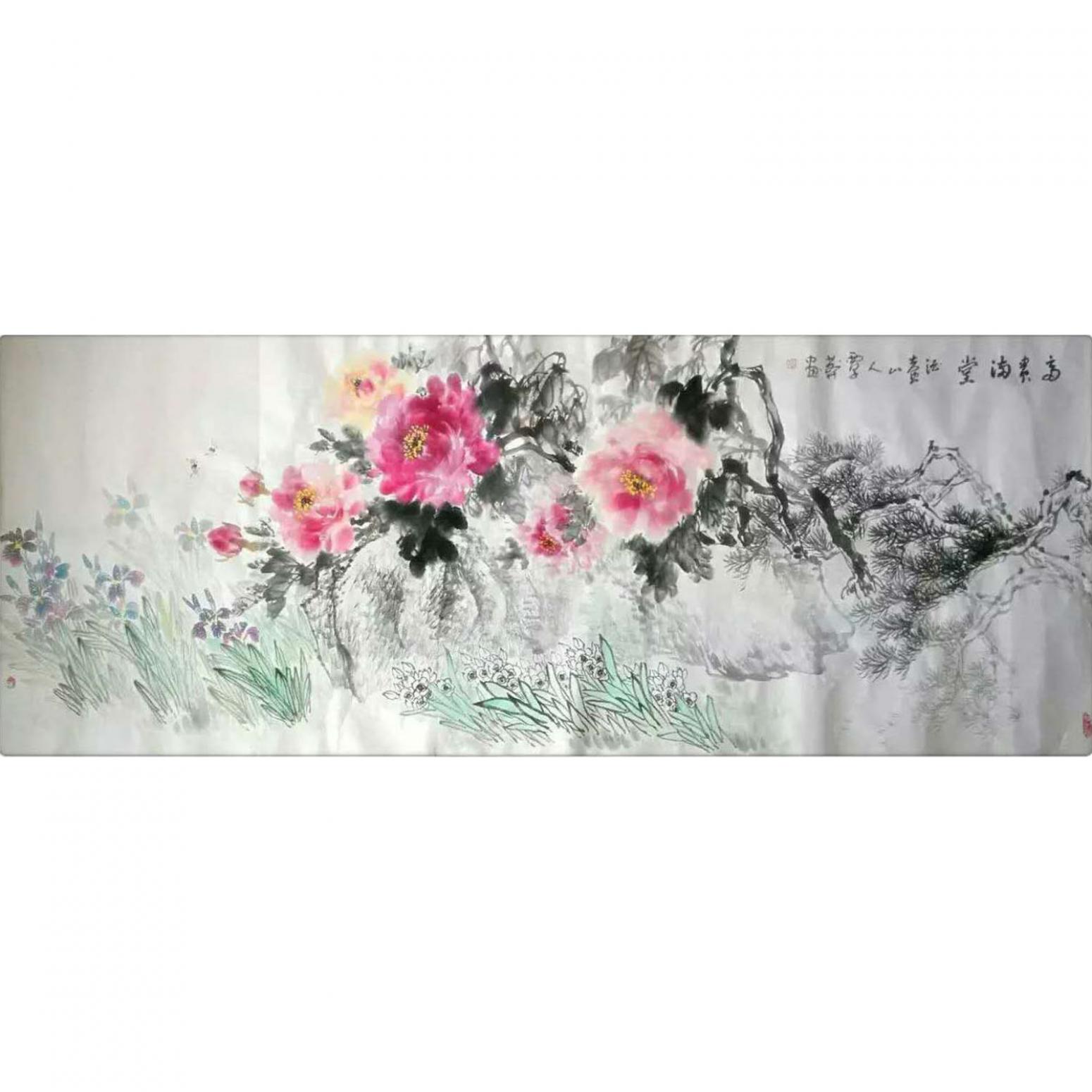 覃莽国画作品《【富贵满堂】作者覃莽》