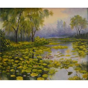 艺术品图片：艺术家罗鸿羽油画作品名称《【夏塘】作者罗鸿羽》价格10000.00 元