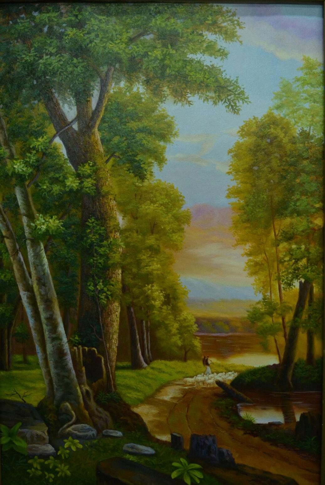 罗鸿羽油画作品《【绿荫】作者罗鸿羽》