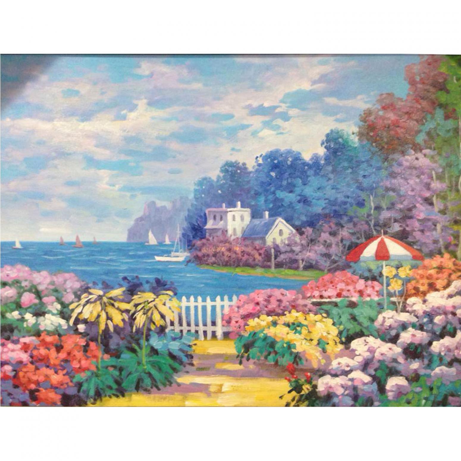 莫明标油画作品《【神秘花园】作者莫明标 临摹》