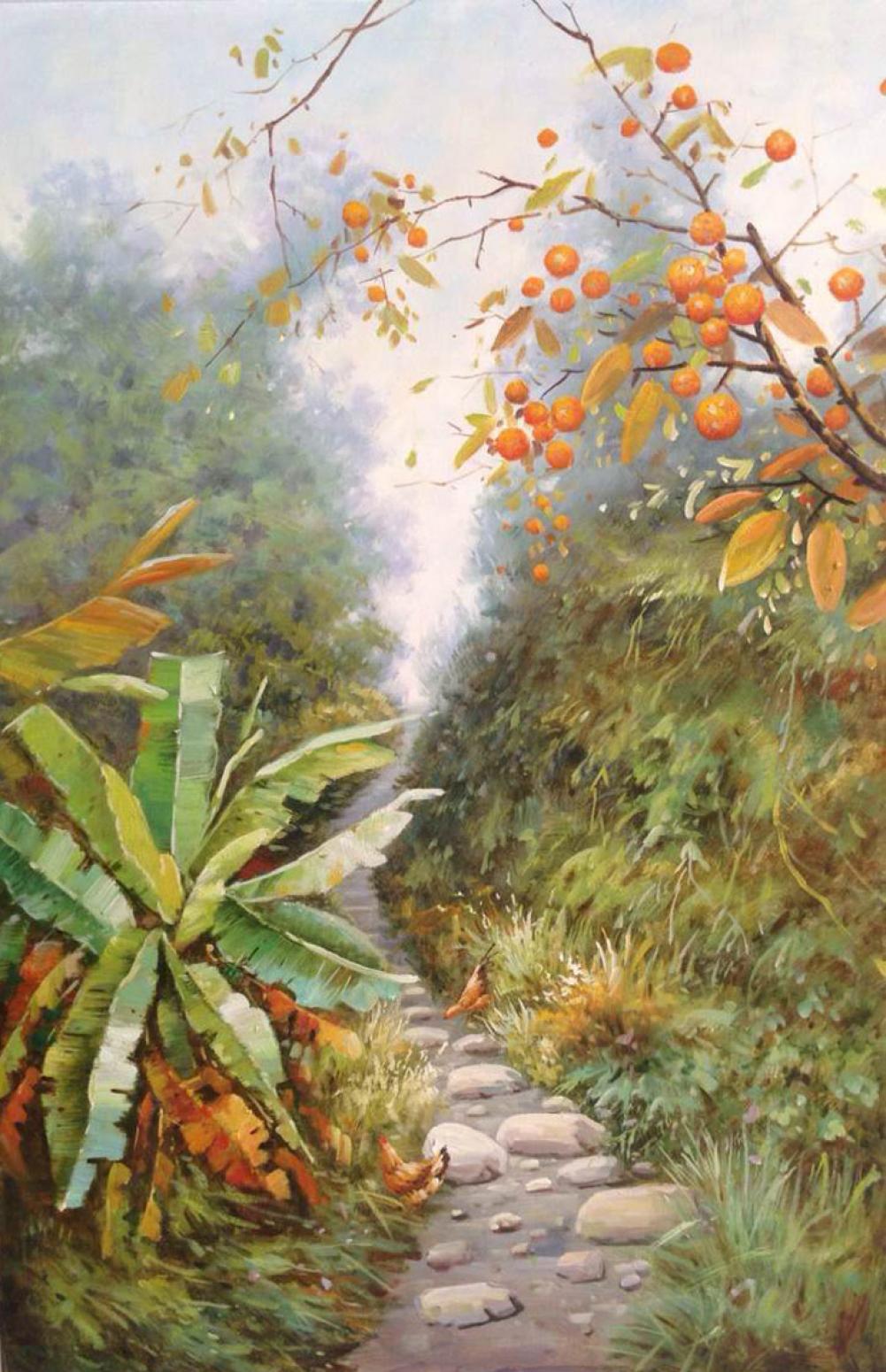 莫明标油画作品《【幽然小径】作者莫明标 临摹》【图0】