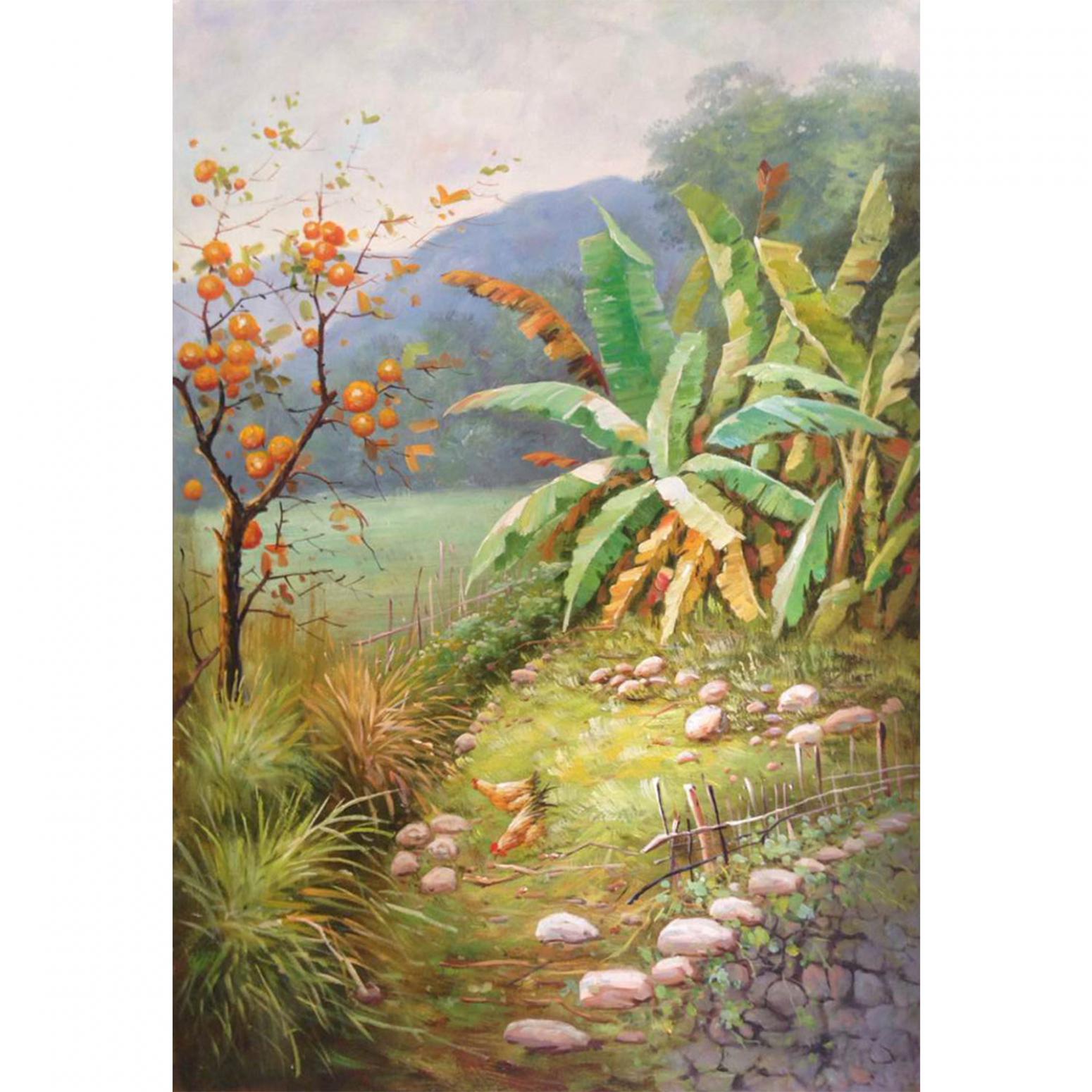 莫明标油画作品《【后花园】作者莫明标 临摹》