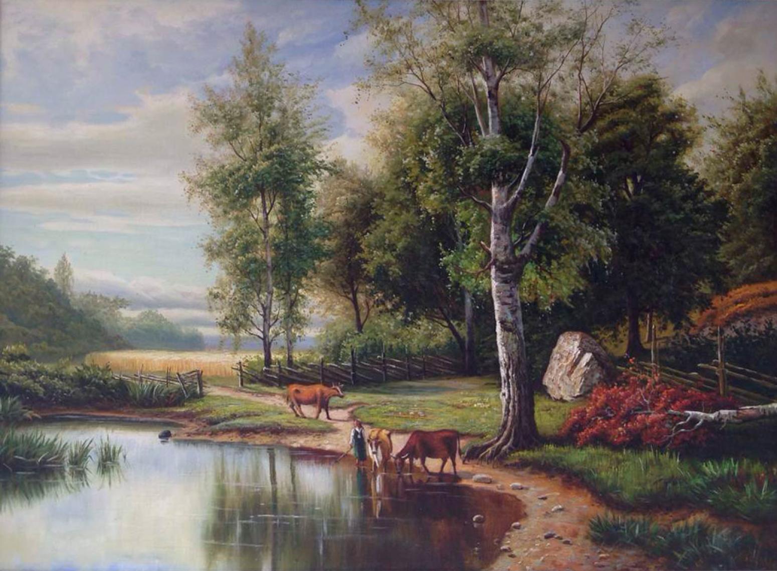 莫明标油画作品《【牧牛】作者莫明标 临摹》【图0】