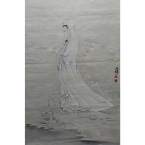 艺术品图片：艺术家唐再辉国画作品名称《工笔人物-南海观音图》议价