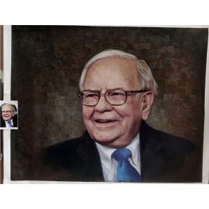 艺术品图片：艺术家张大胜油画作品名称《【巴菲特】作者张大胜》价格24000.00 元