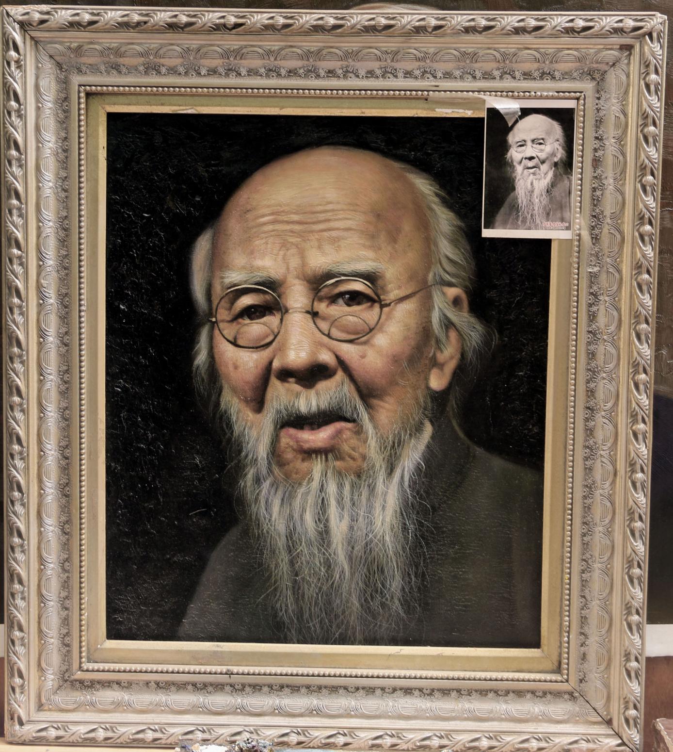 张大胜油画作品《【齐白石】作者张大胜》【图0】