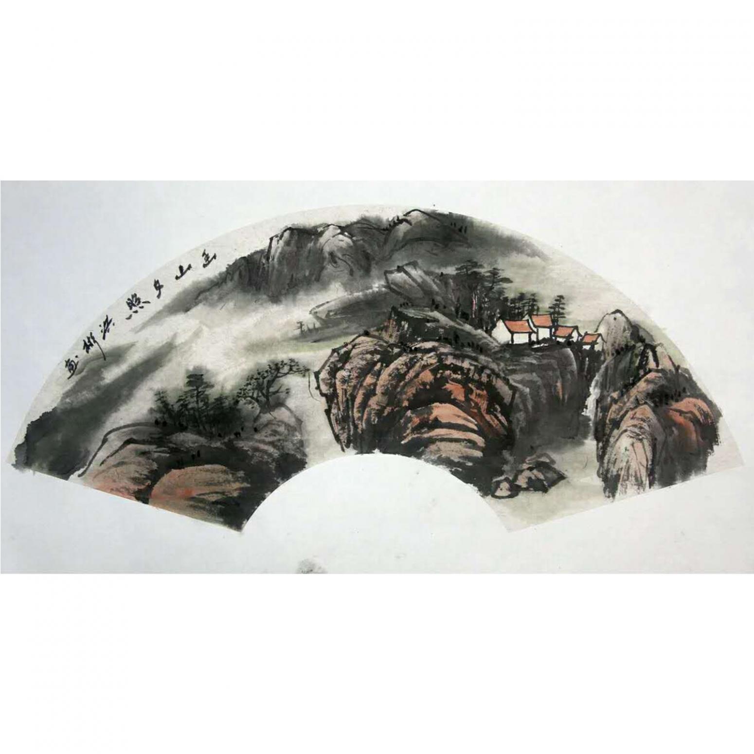 刘洪彬国画作品《【幽山夕照】作者刘洪彬》