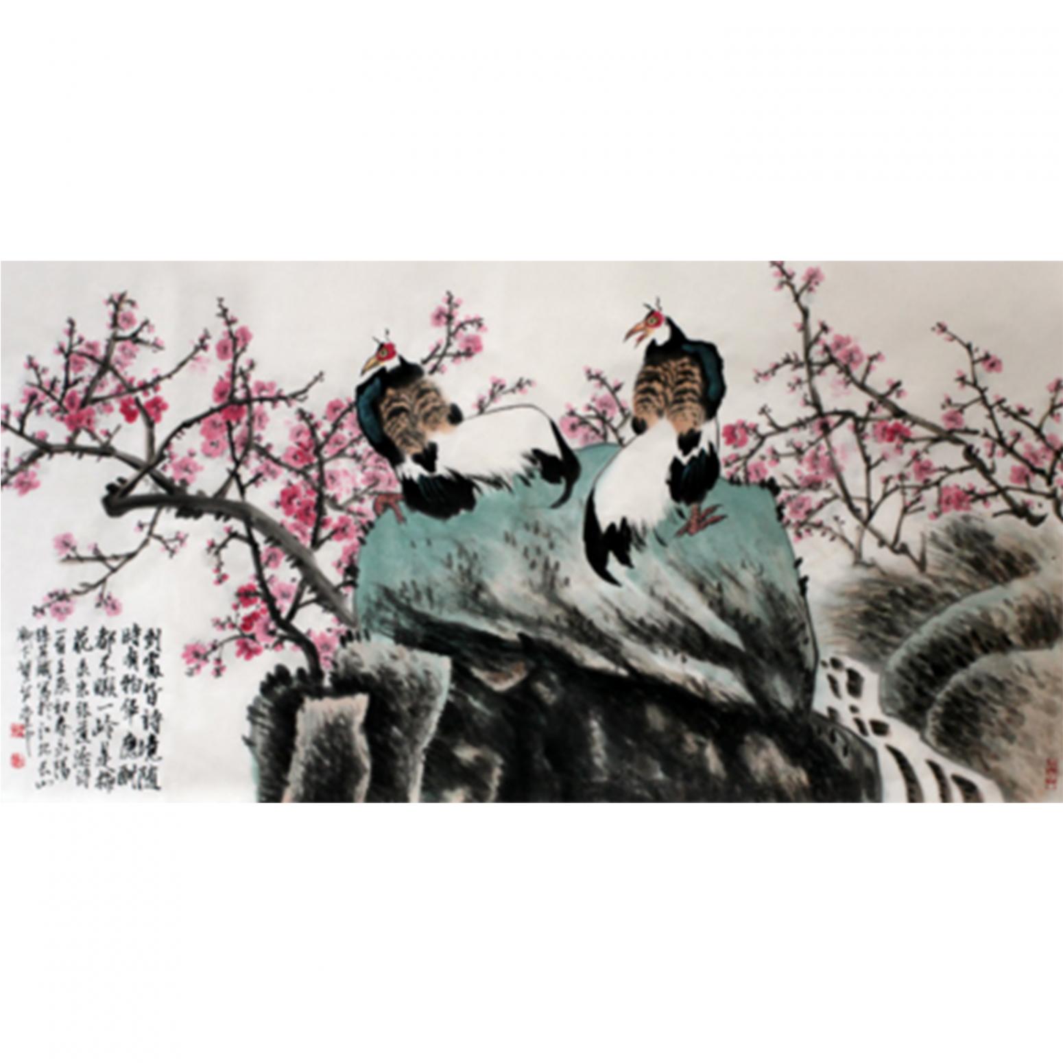 孙其斌国画作品《【清泉梅花】作者孙其斌》