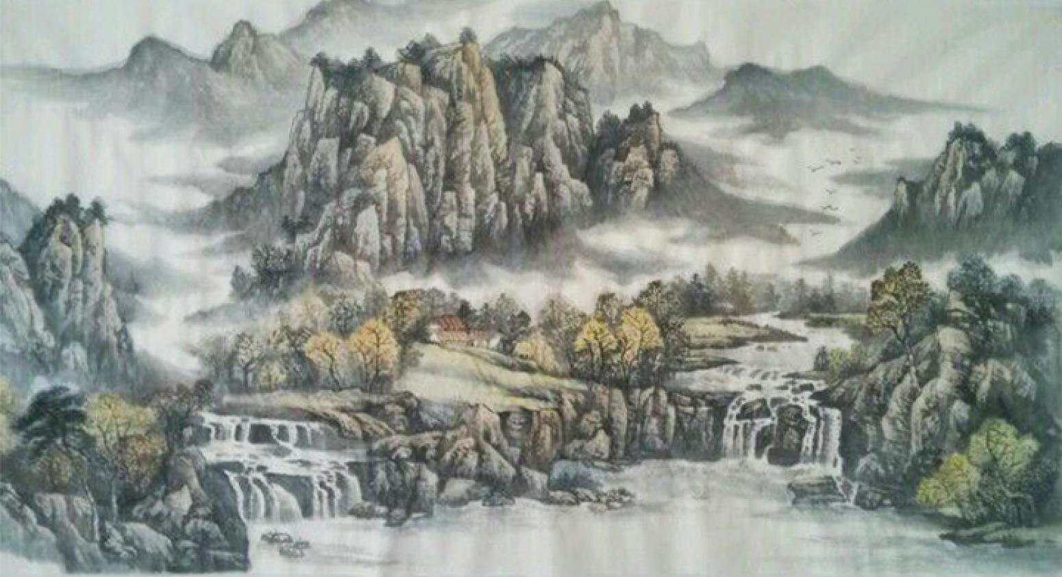 王功国画作品《【山水2】作者王功》【图0】