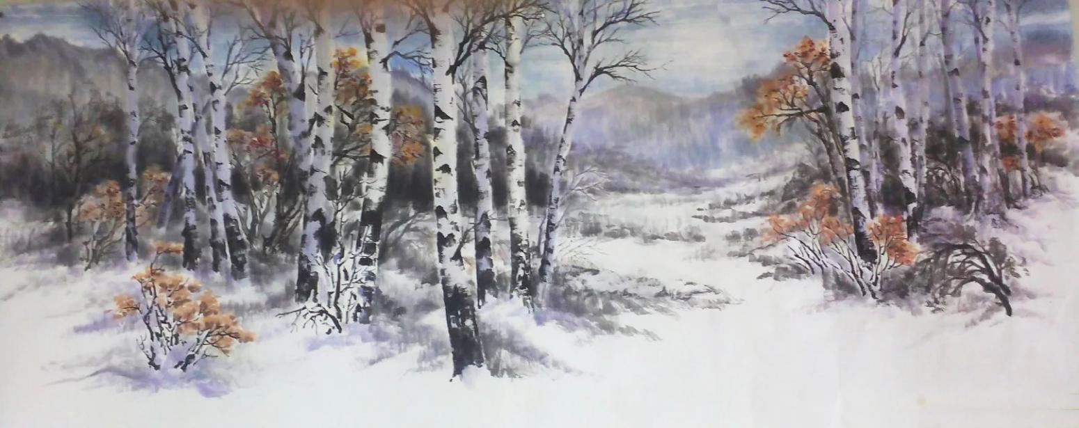 许金玉国画作品《【雪之景】作者许金玉》【图0】