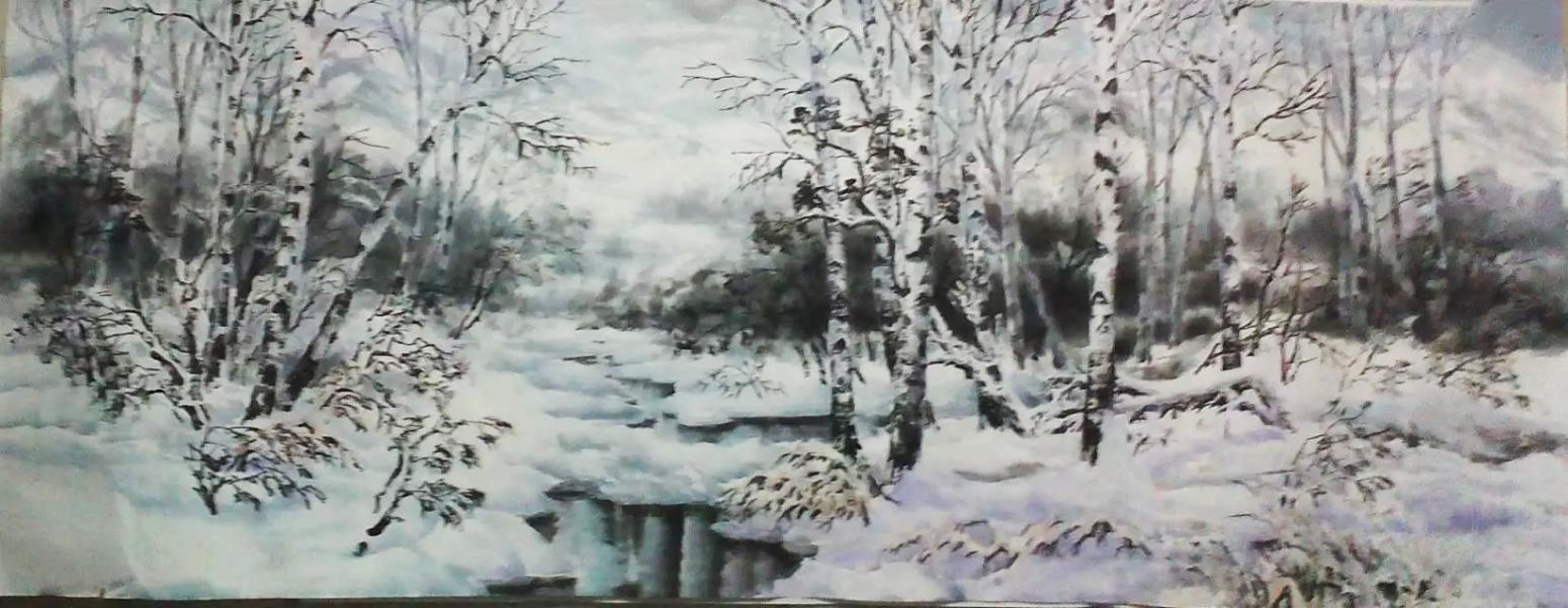 许金玉国画作品《【雪之景】作者许金玉》【图0】