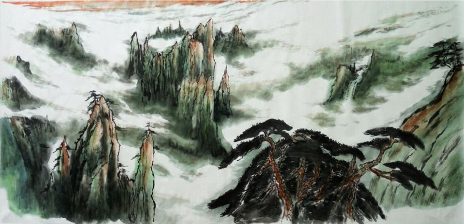 章荣康国画作品《【山水1】作者章荣康》【图0】