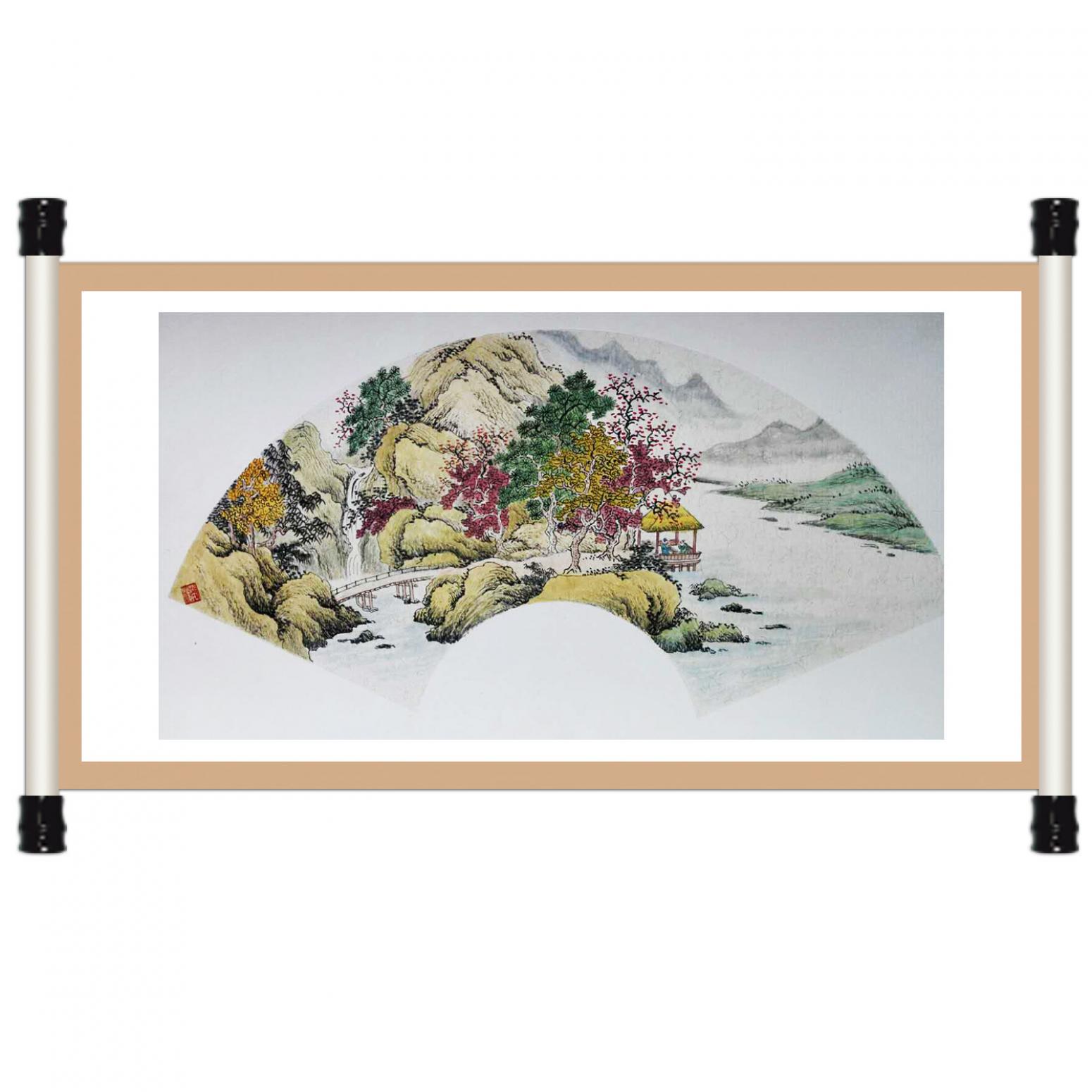 陈奇培国画作品《【扇面】作者陈奇培 临摹》【图1】