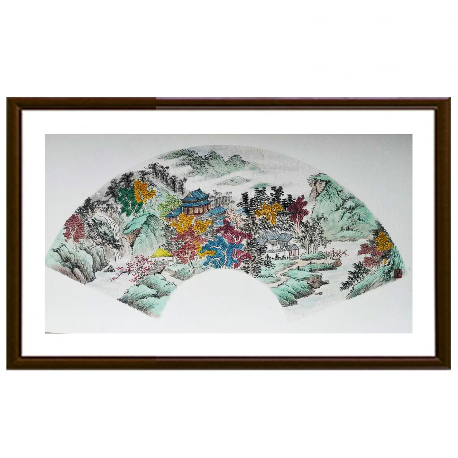 陈奇培国画作品《【扇面】作者陈奇培 临摹》【图1】