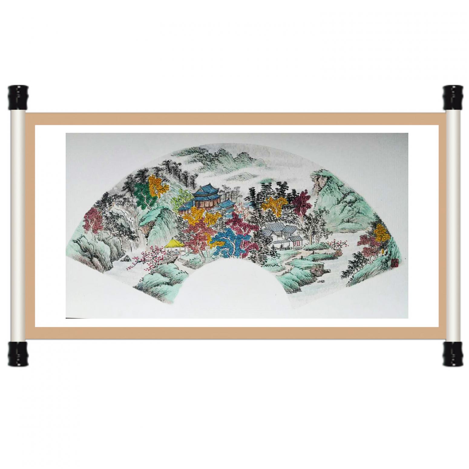 陈奇培国画作品《【扇面】作者陈奇培 临摹》【图2】