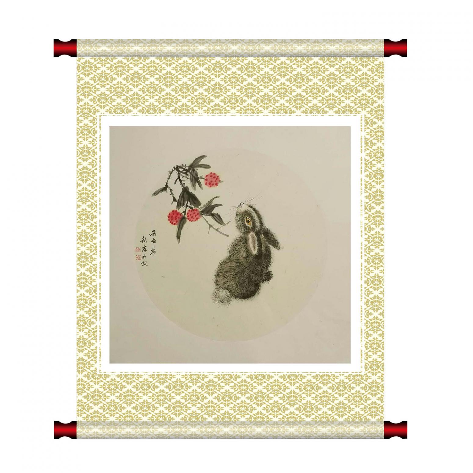 陈秋宏国画作品《【顽兔】作者陈秋宏》【图1】