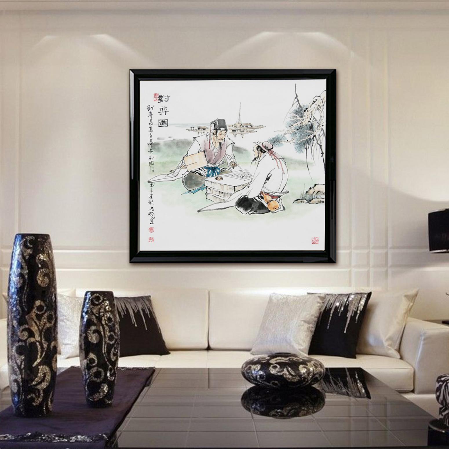 窦世魁国画作品《人物画-对弈图》【图3】