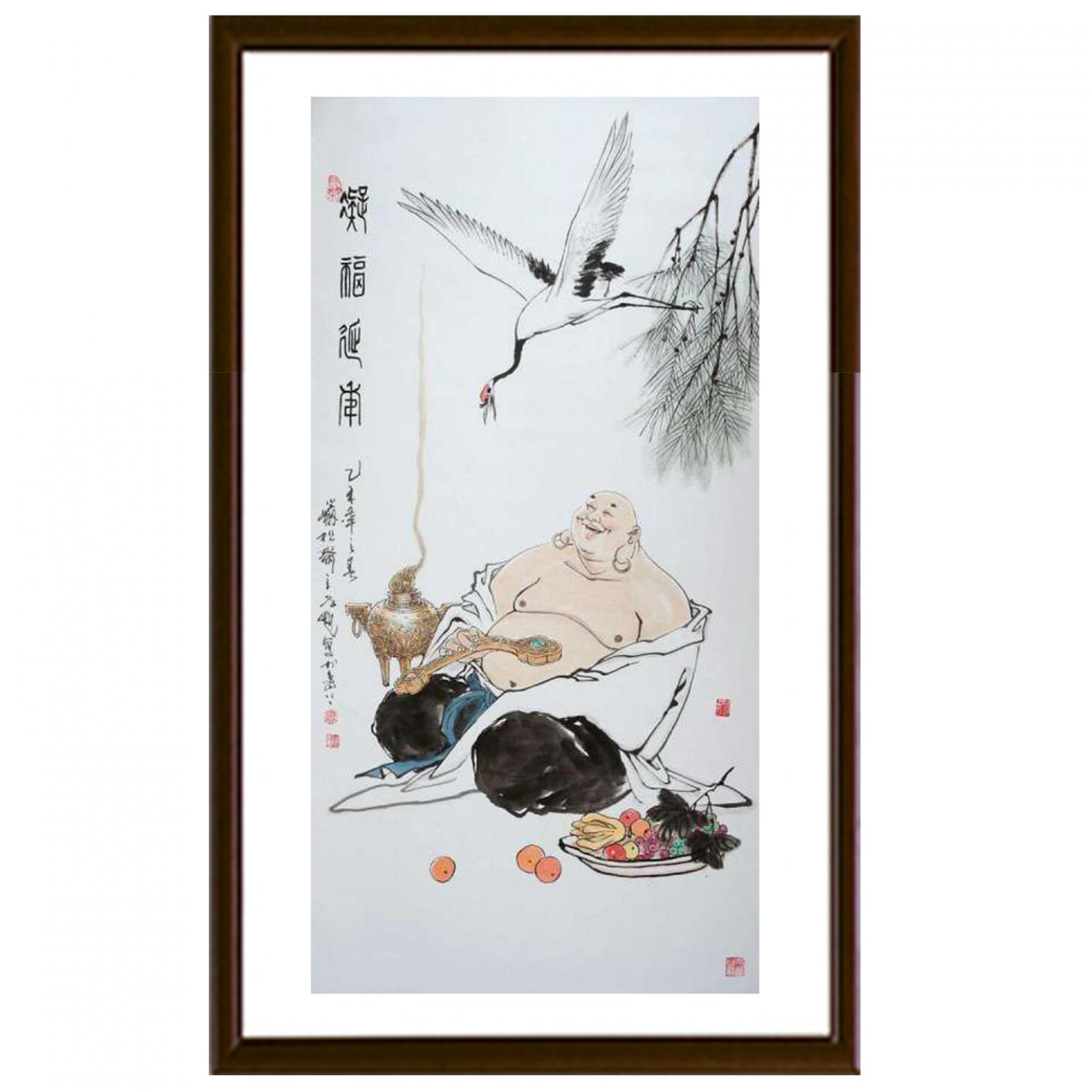 窦世魁国画作品《人物画-凝佛延年》【图2】