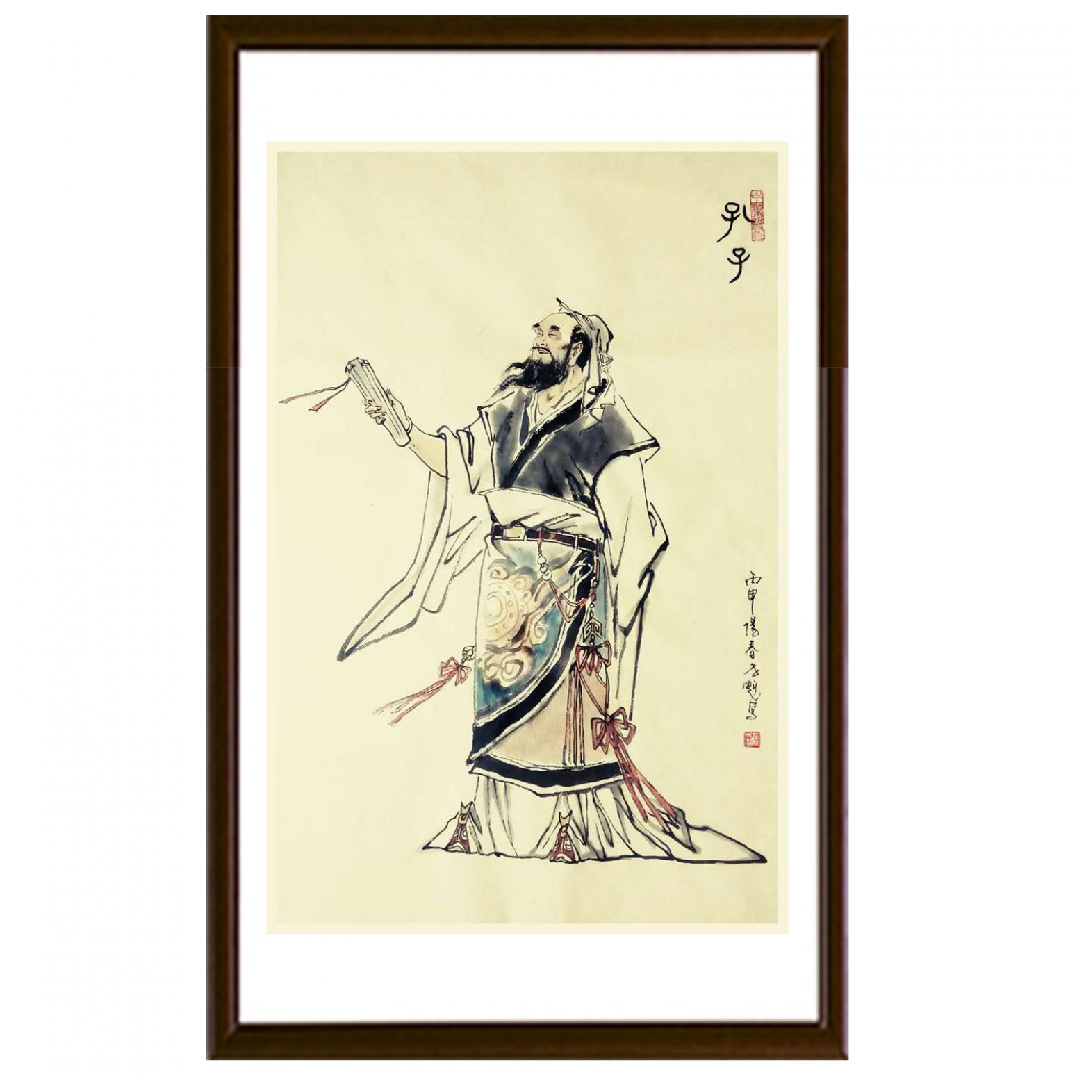 窦世魁国画作品《人物画-孔子》【图2】