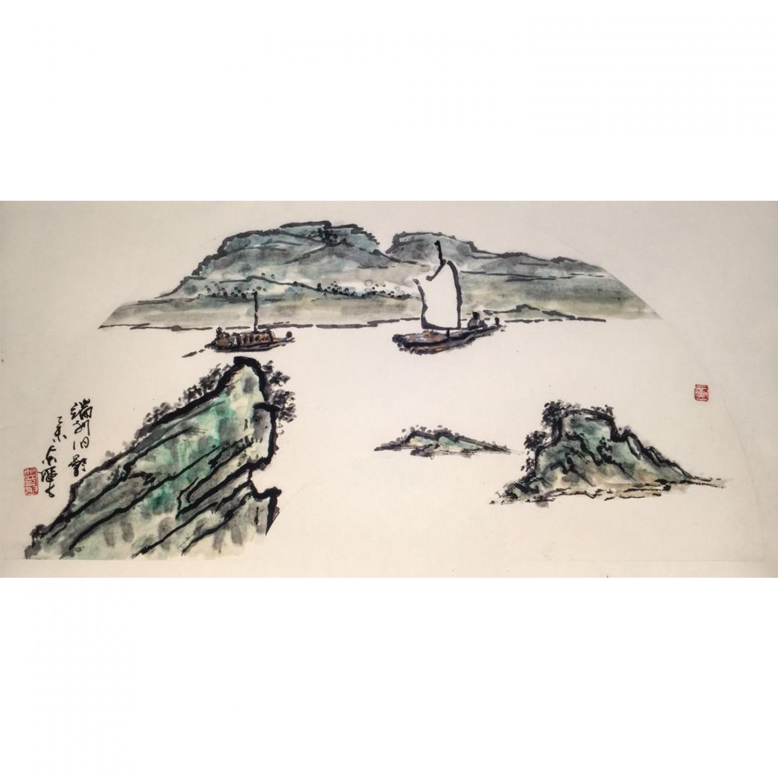 黄东辉国画作品《【云帆起】作者黄东辉》