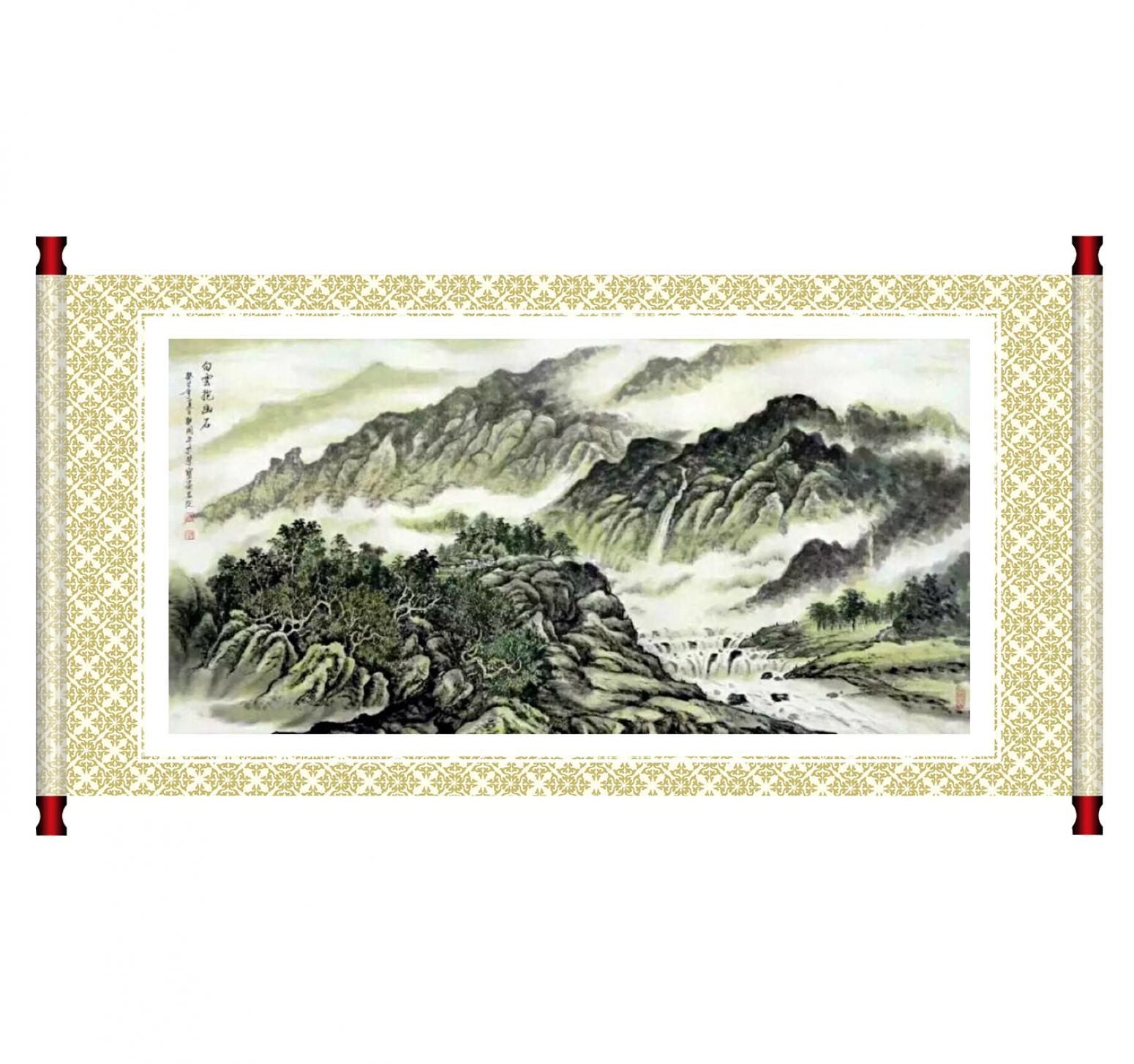 樊国平国画作品《【白云抱幽石】》【图1】