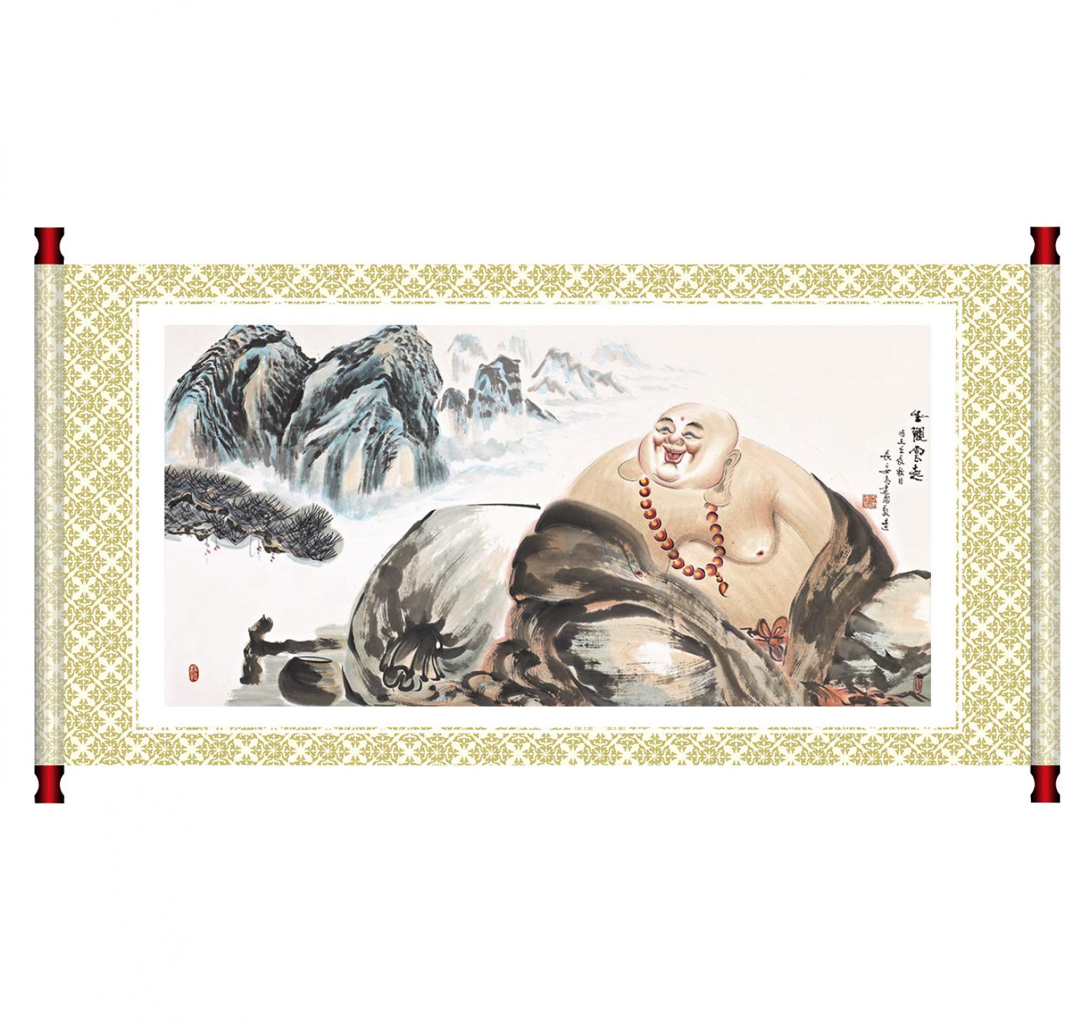 尚建国国画作品《【大自在弥勒佛28】作者尚建国》【图1】