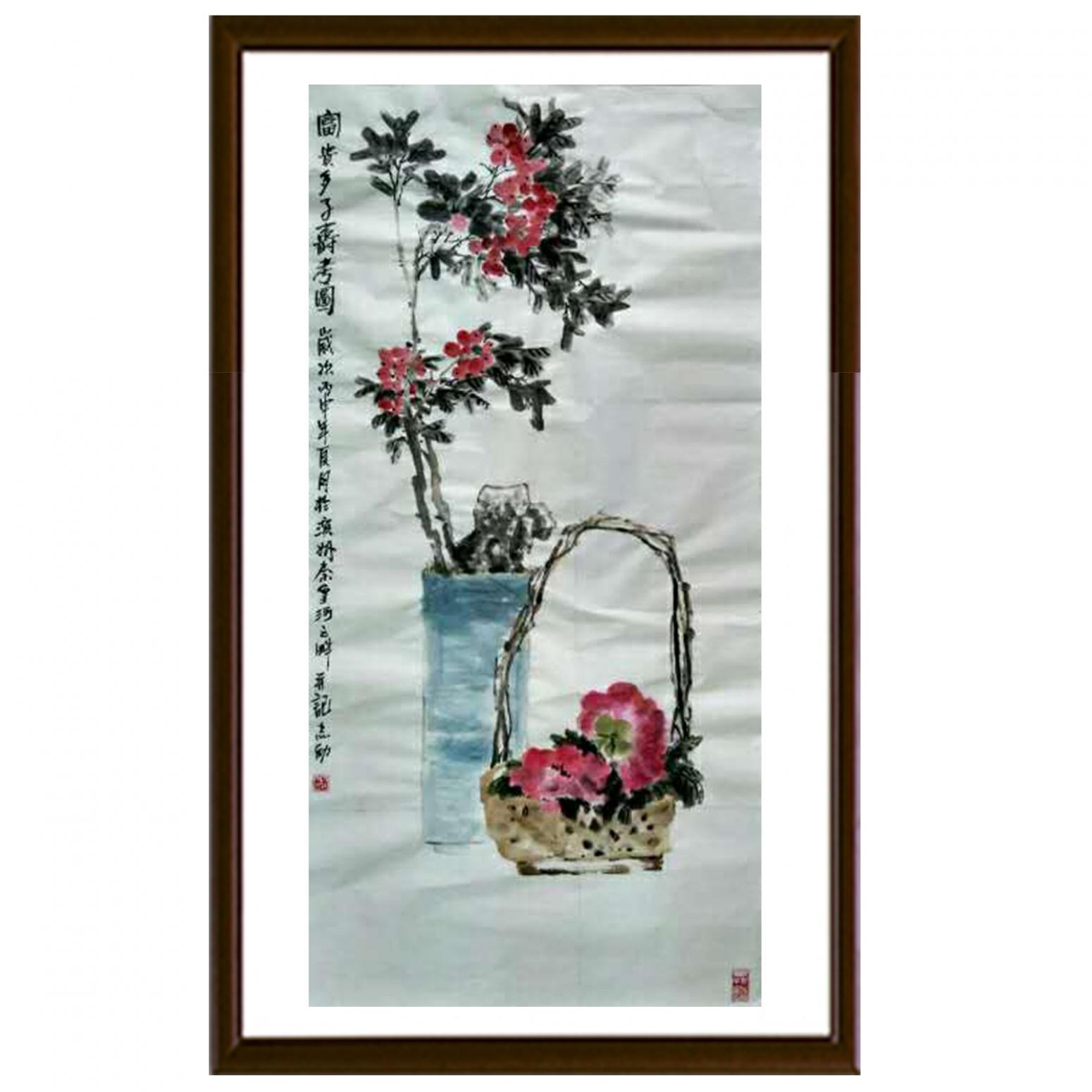 何志勇国画作品《【富贵多子寿图】作者何志勇》【图2】