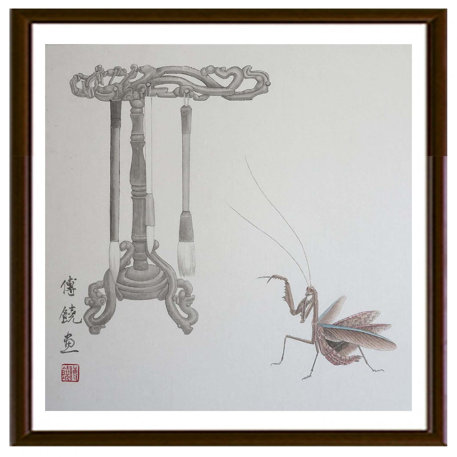 傅饶国画作品《【螳螂】作者傅饶》【图2】