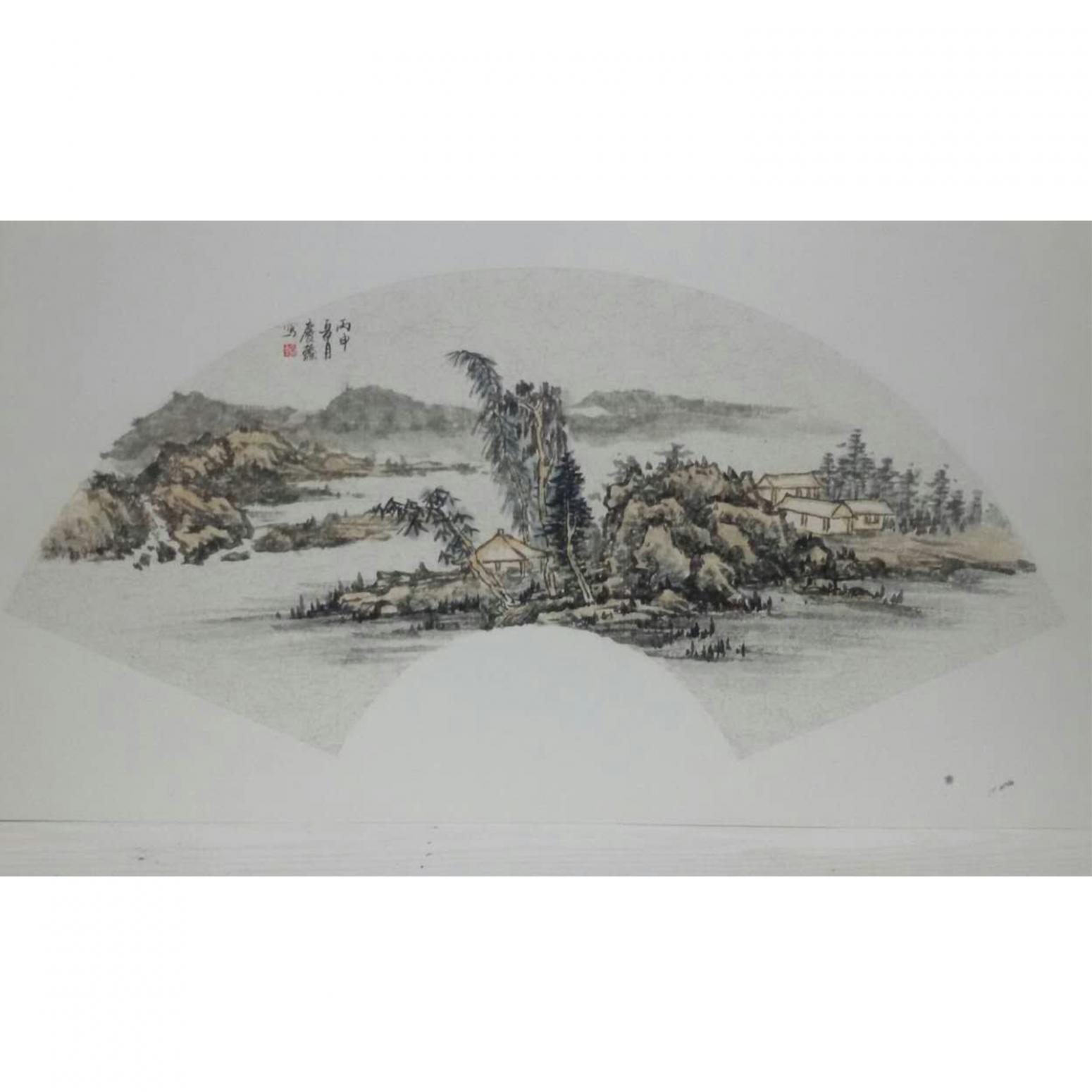 莫庆臻国画作品《【山水2】作者莫庆臻》