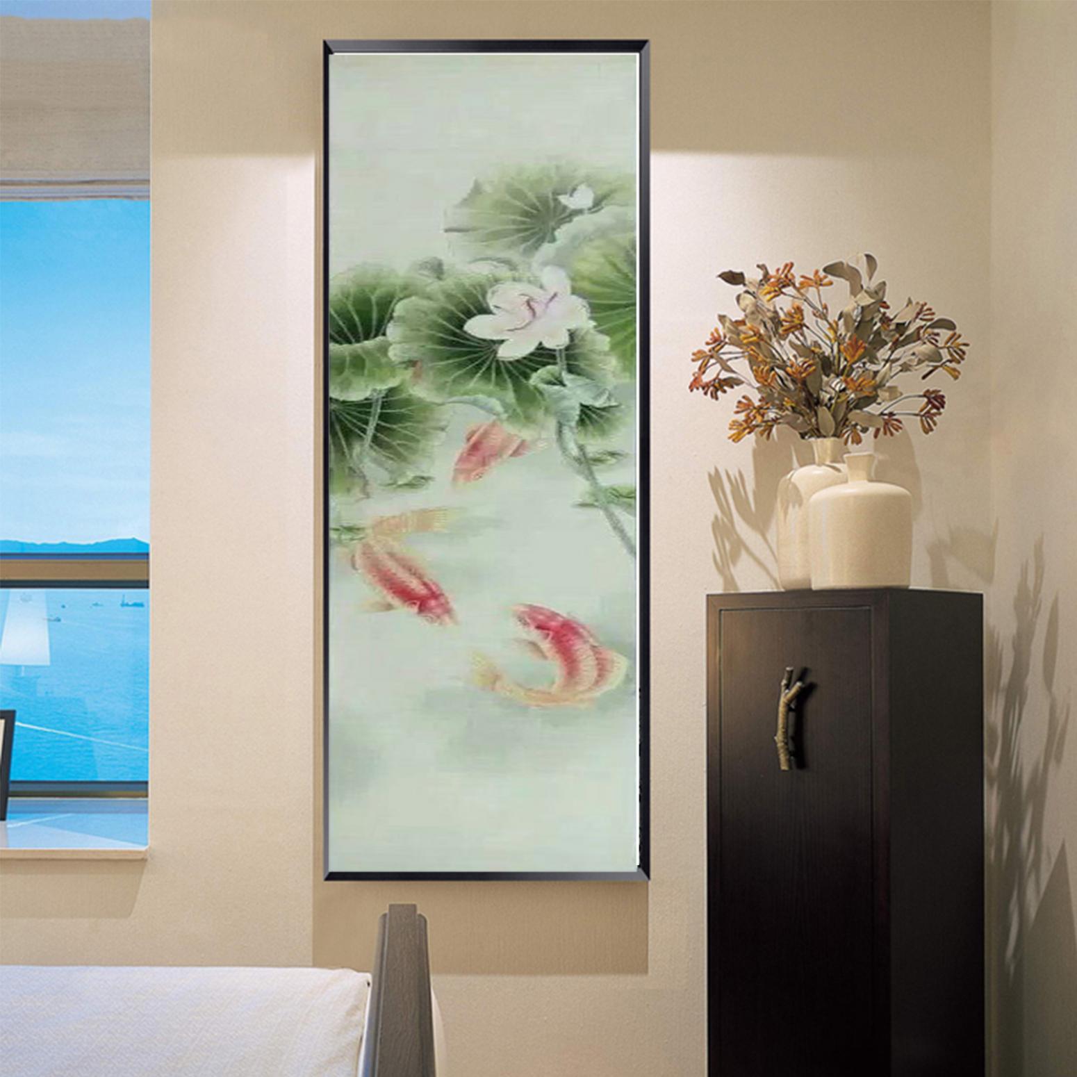 林丽姐国画作品《【荷塘与鱼】作者林丽姐》【图3】