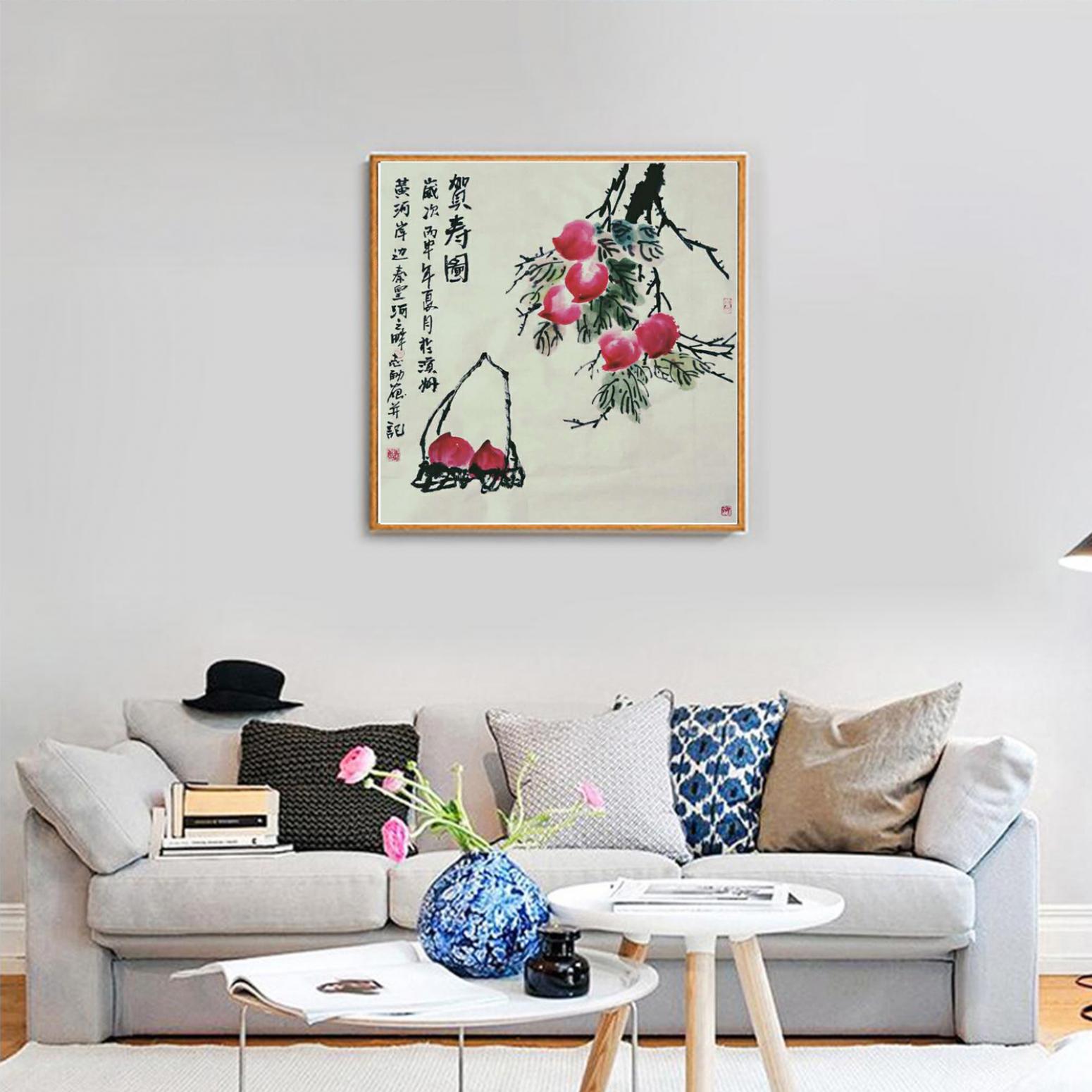 何志勇国画作品《【贺寿图】作者何志勇》【图3】