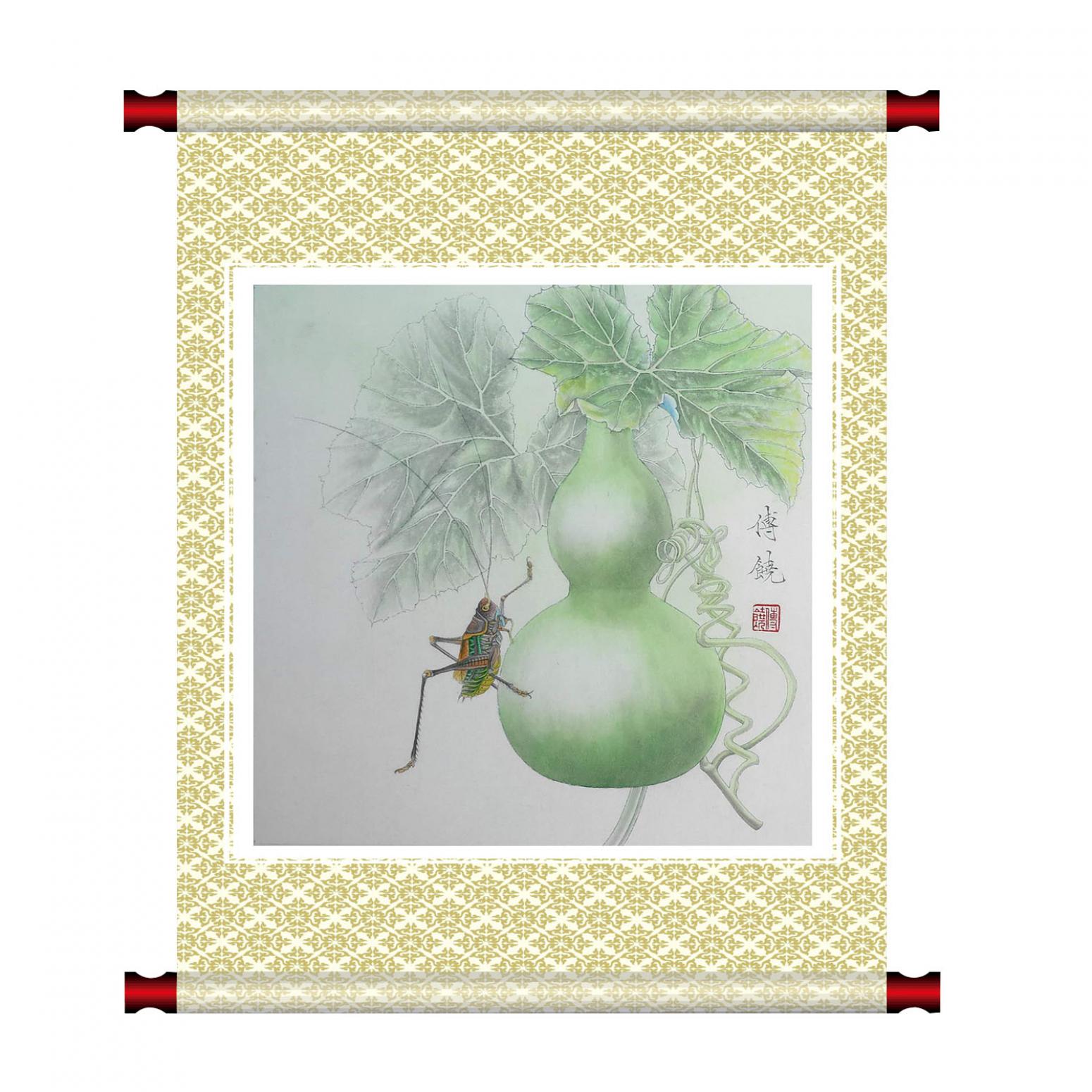 傅饶国画作品《【绿藤】作者傅饶》【图1】