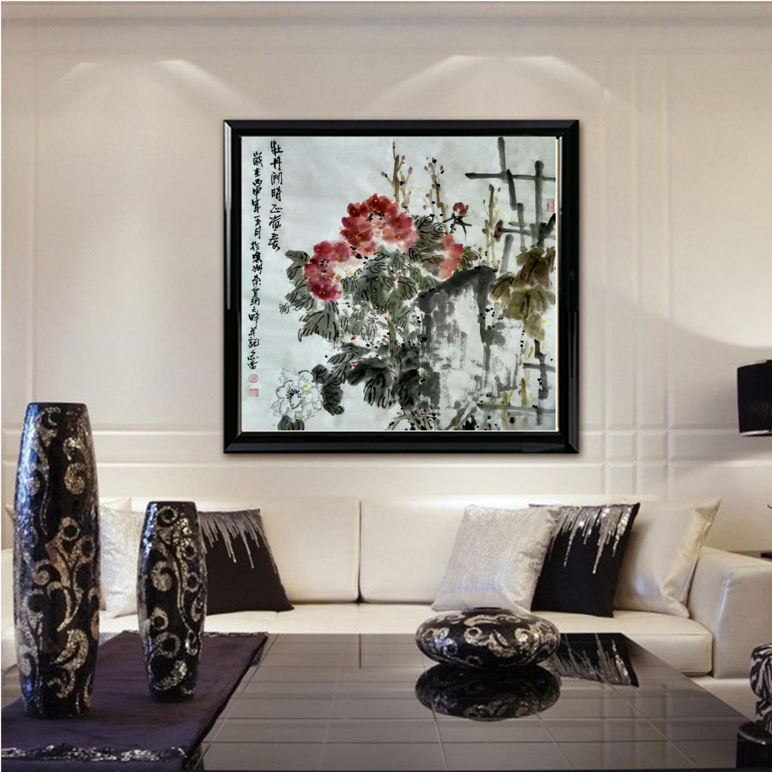 何志勇国画作品《【牡丹门景】作者何志勇》【图3】