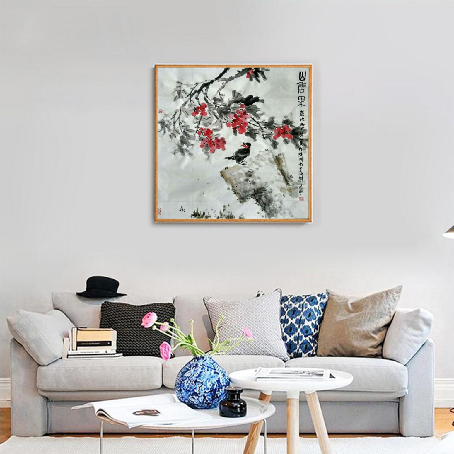 何志勇国画作品《【山涧果】作者何志勇》【图3】