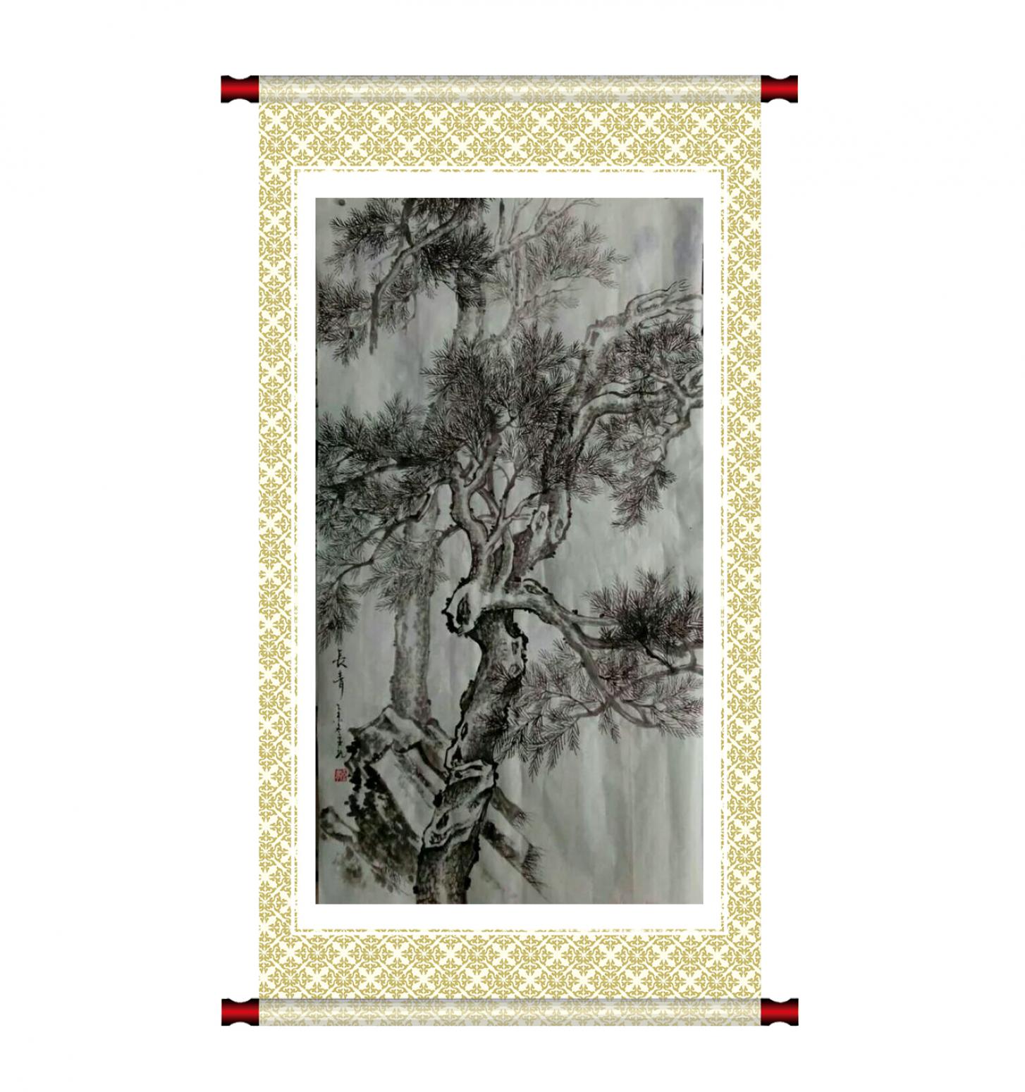 陈亚龙国画作品《【长青树】作者陈亚龙》【图1】