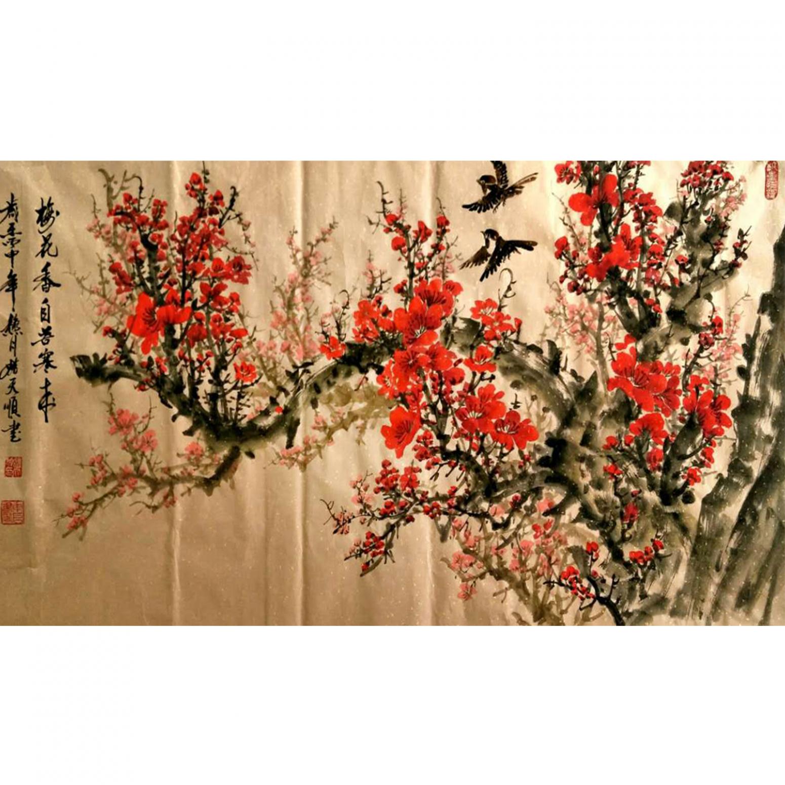 姚天顺国画作品《【梅花】作者姚天顺》