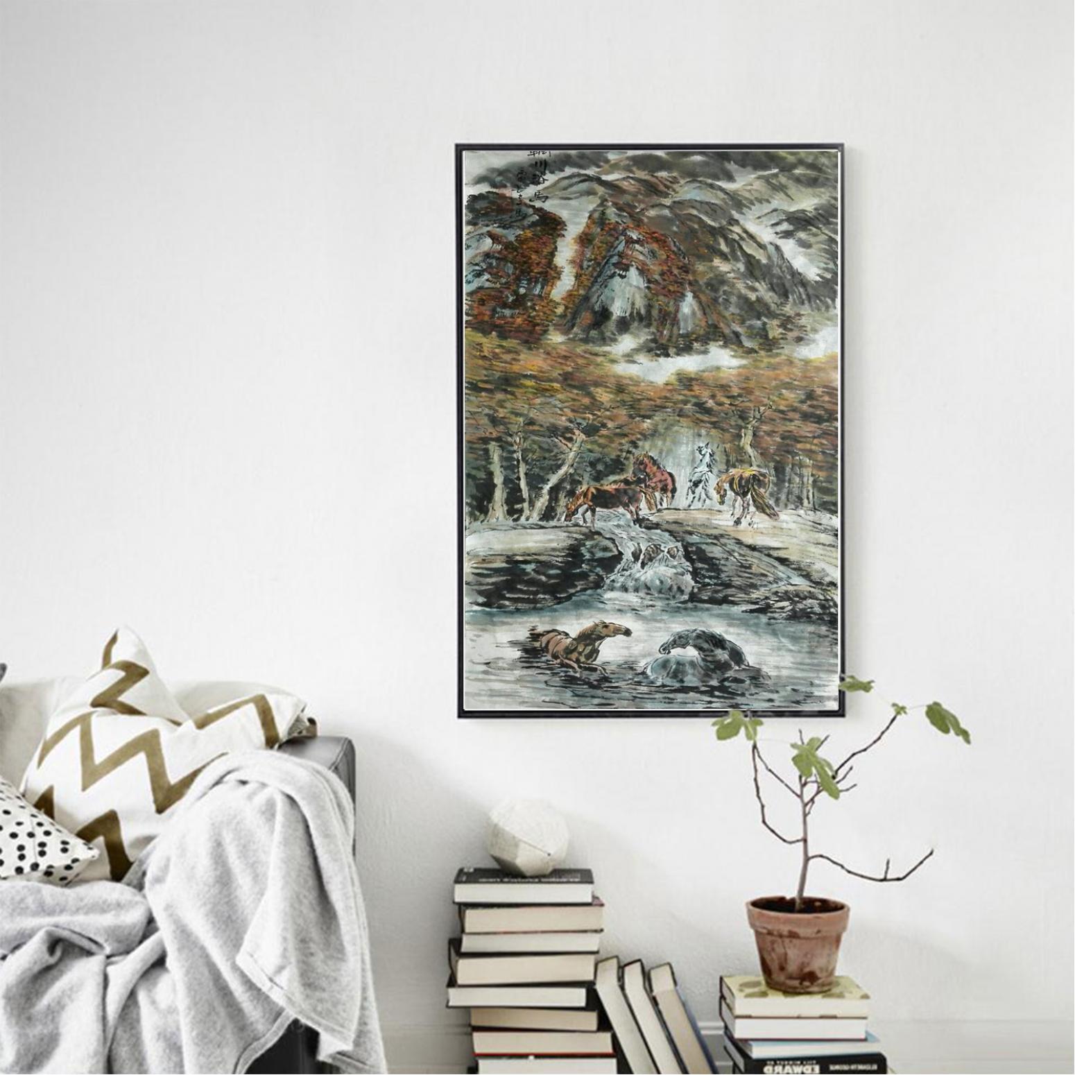 邵西安国画作品《【天泉浴马】作者邵西安》【图3】