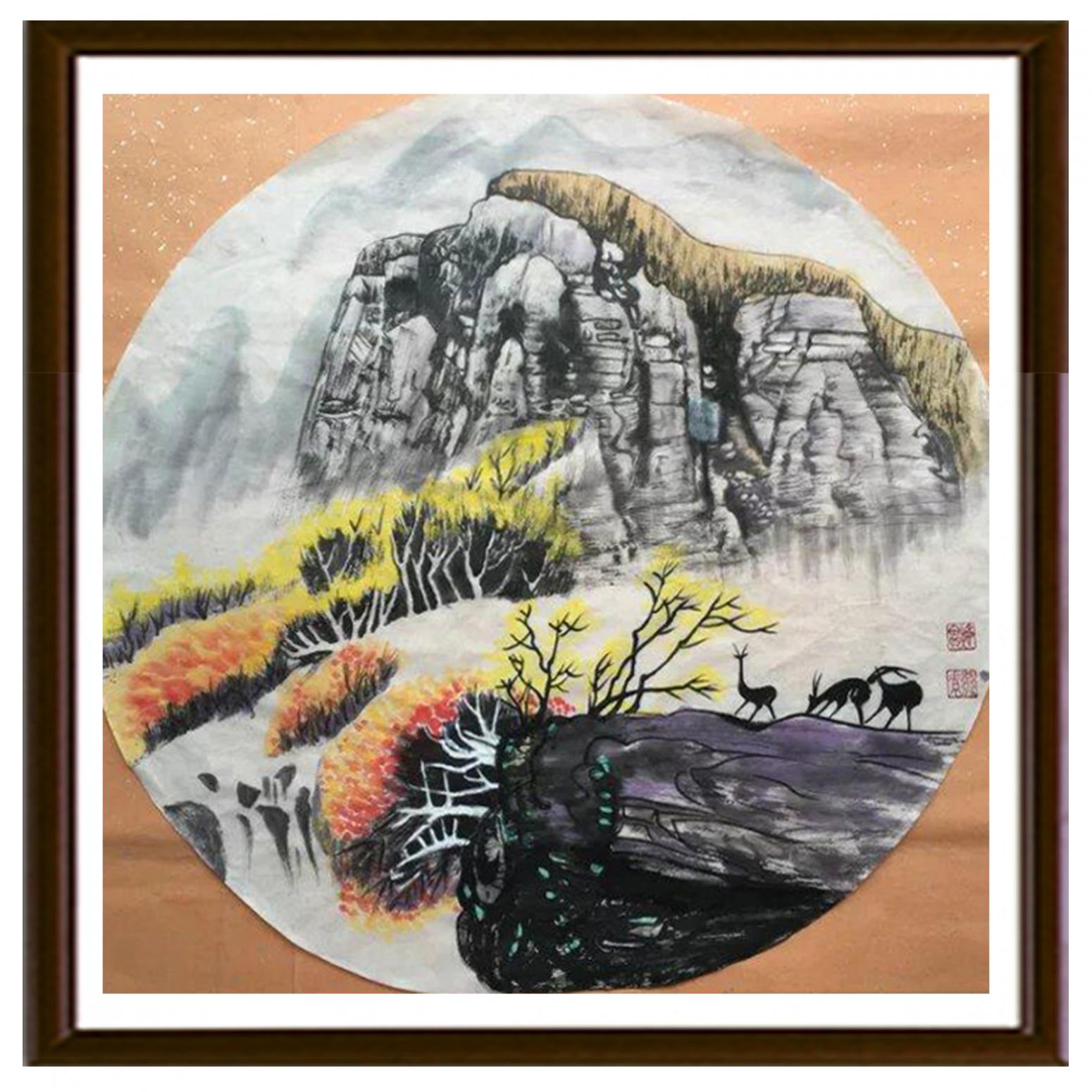 吴春田国画作品《【山水32】作者吴春田》【图2】