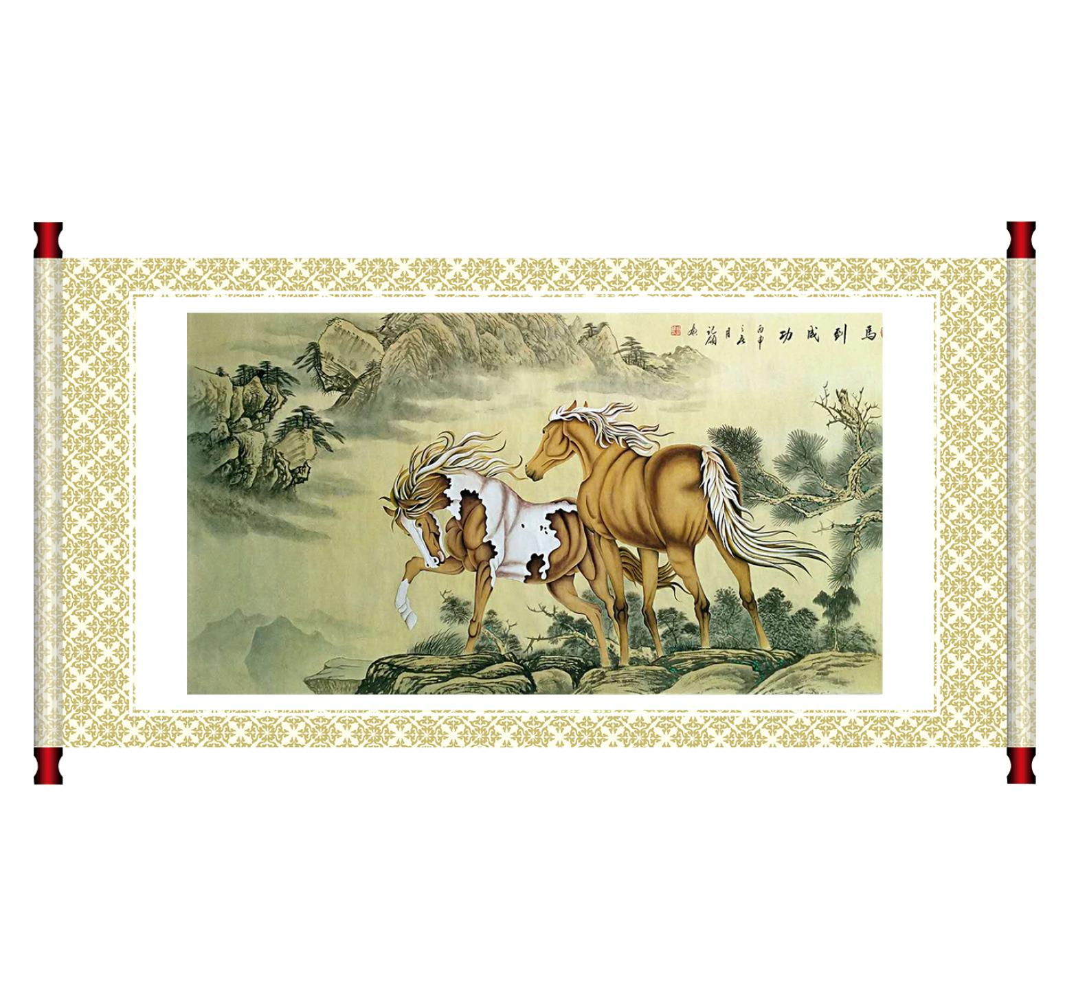 胡记领国画作品《【马到成功】作者胡记领》【图1】