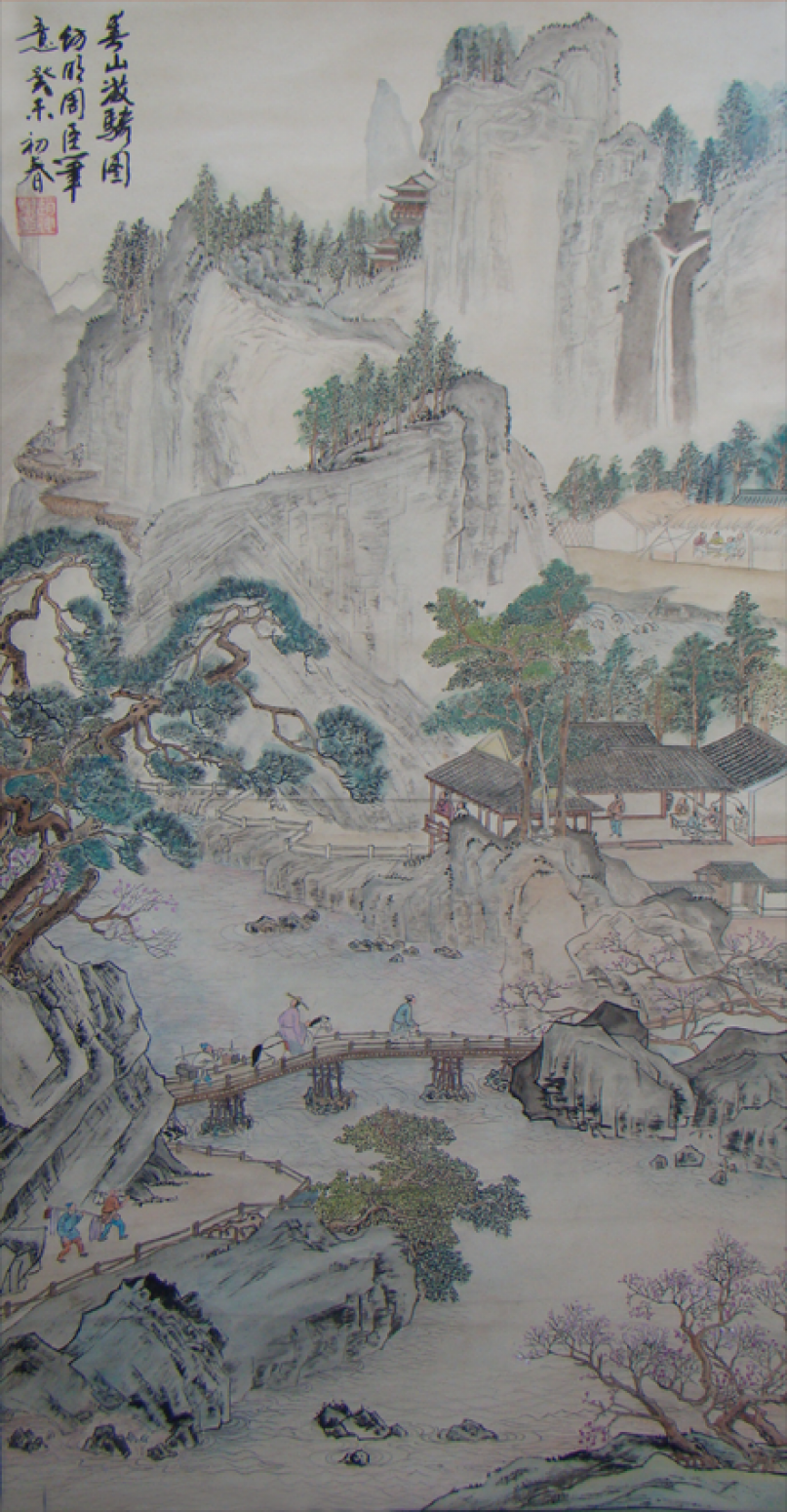 赵建乐国画作品《【春山游骑图】作者赵建乐》【图0】