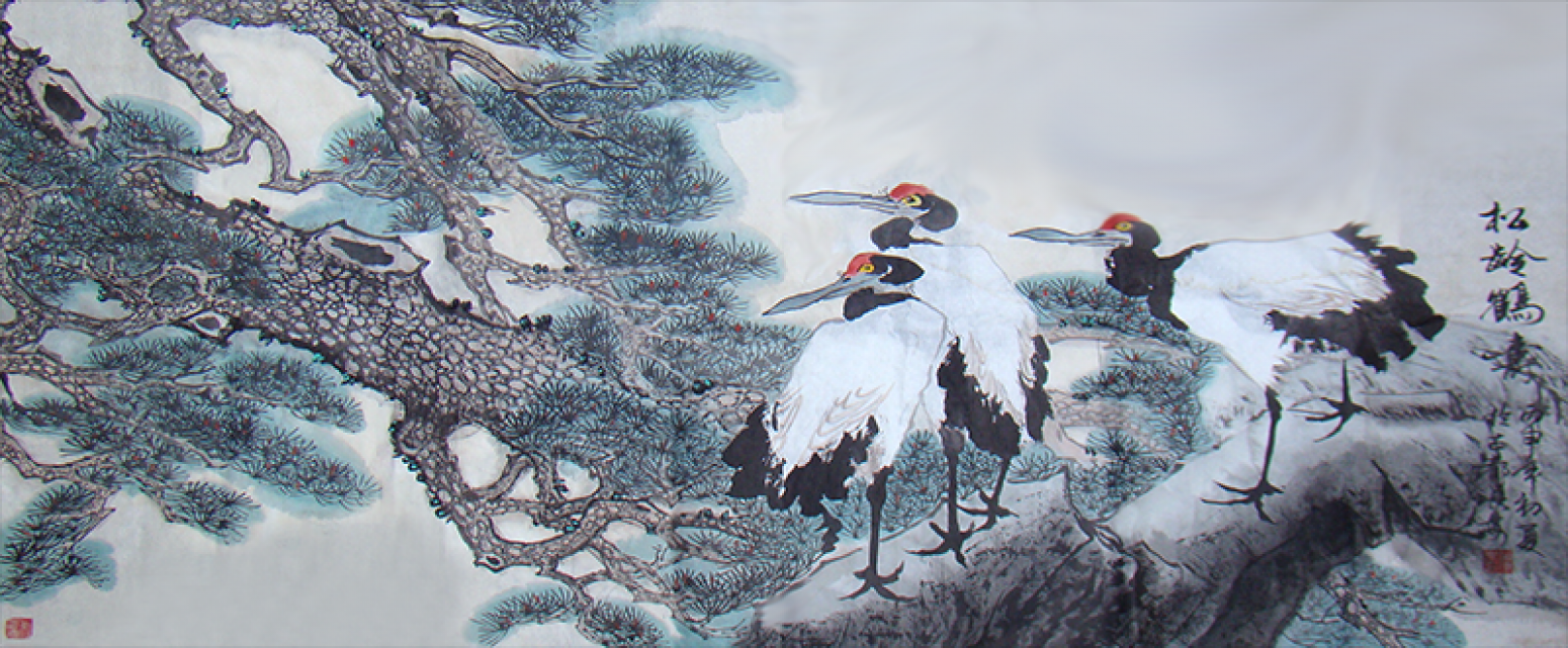 赵建乐国画作品《【松龄鹤寿】作者赵建乐》【图0】